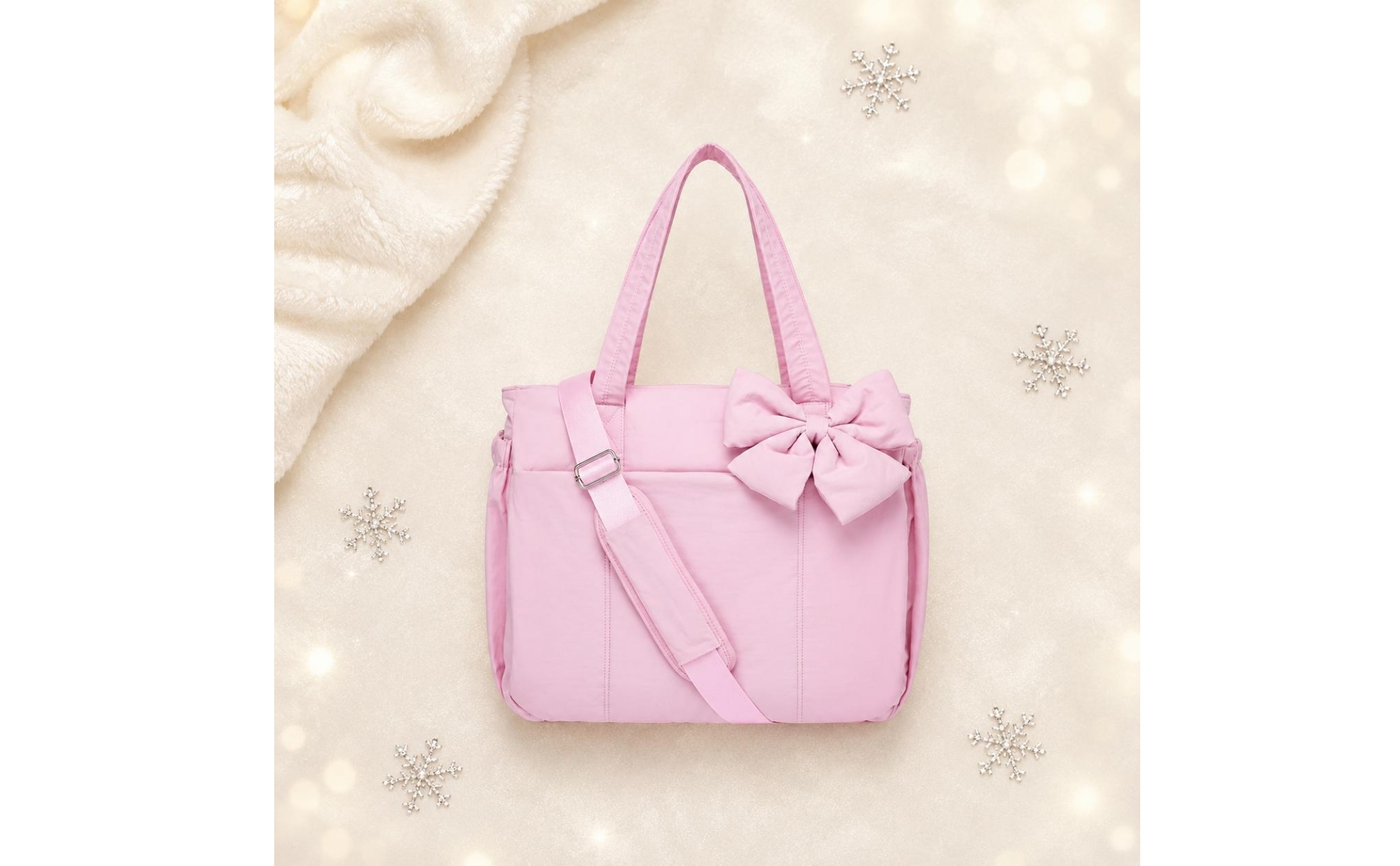 Ribbon Tote Bag Soft Padded Tote Bag Matte