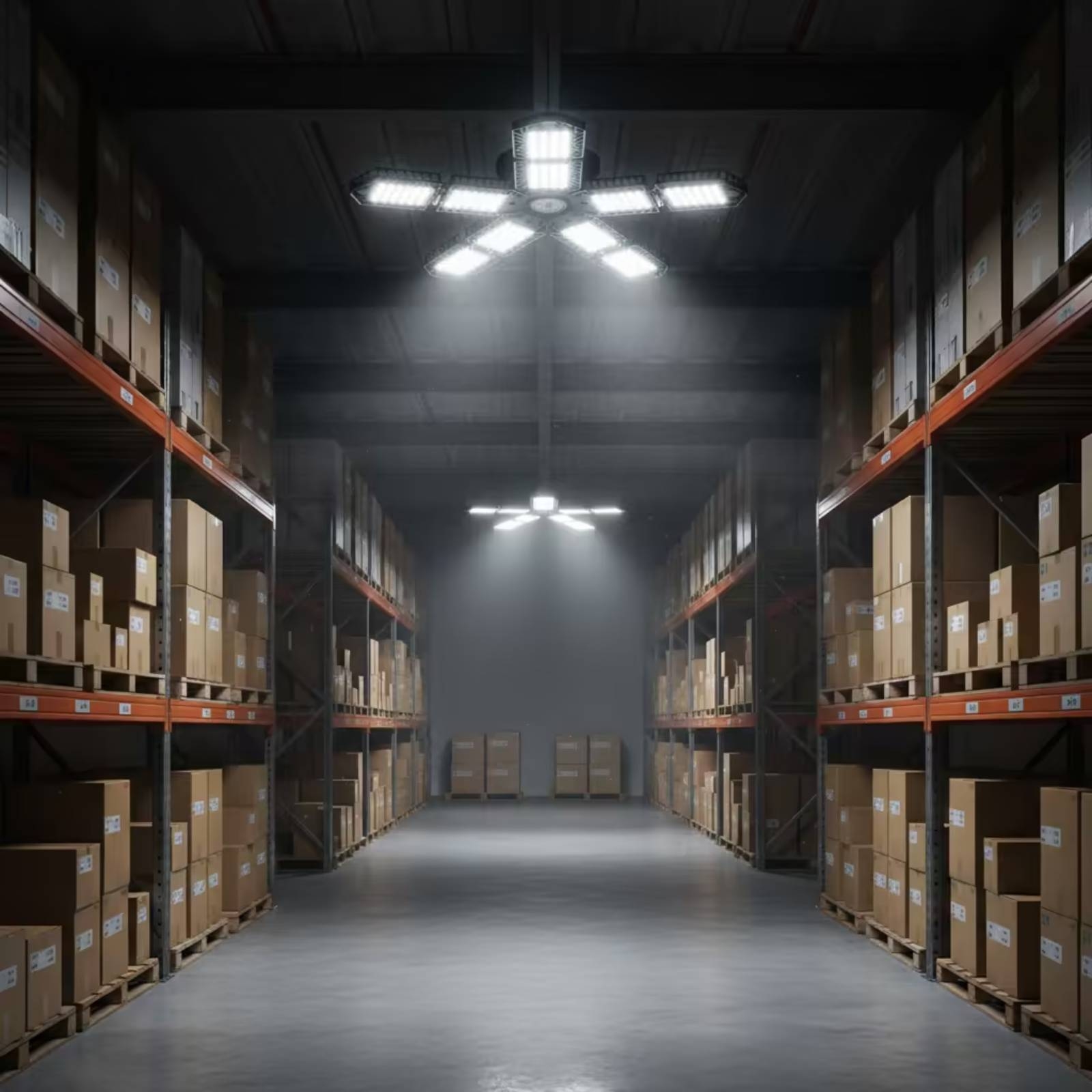 Foldable LED Garage Light Wide-Area Industrial Hanging Light Clear Lens - Produktbild 7
