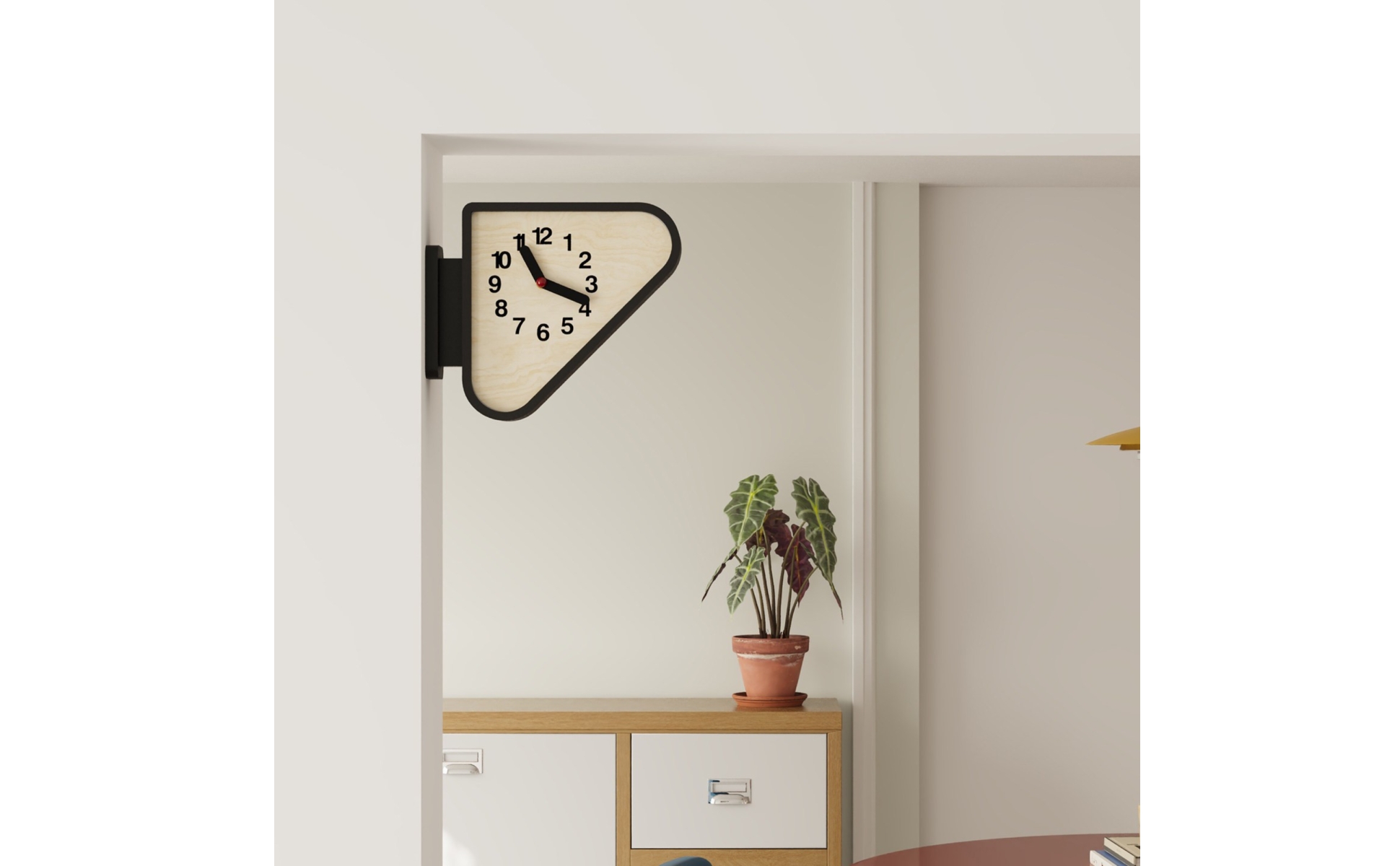 Corner Wall Clock Large Numerals Triangular Wall Clock AA Battery Powered