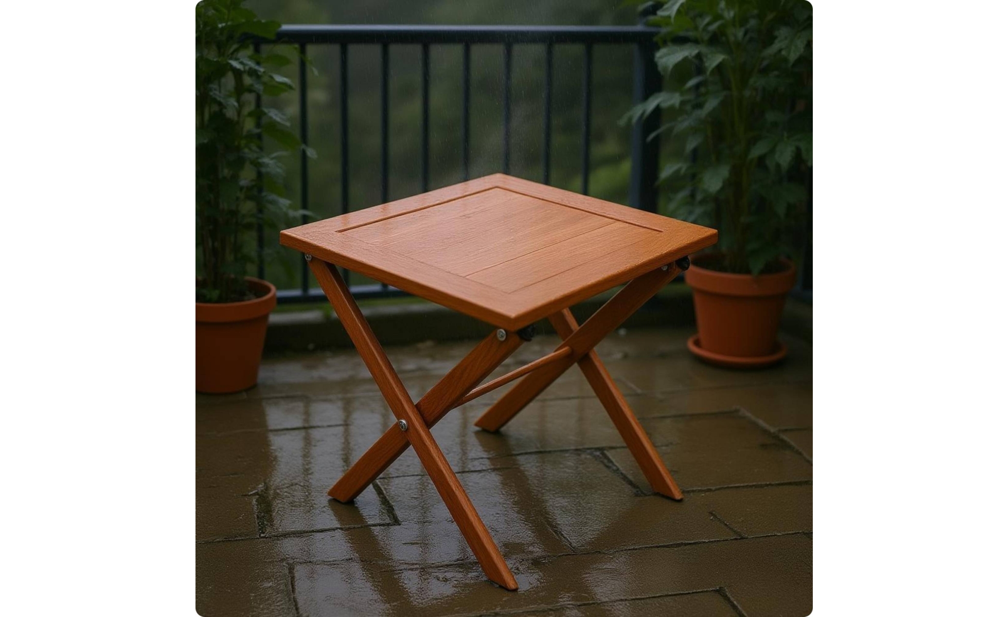Table de Jardin Pliante Pieds Croisés Table Pliante Carrée Compacte