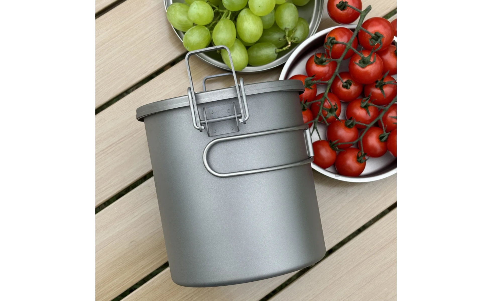 Titanium Rice Steamer Fitted Lid Multipurpose Steamer Pot Side Handles