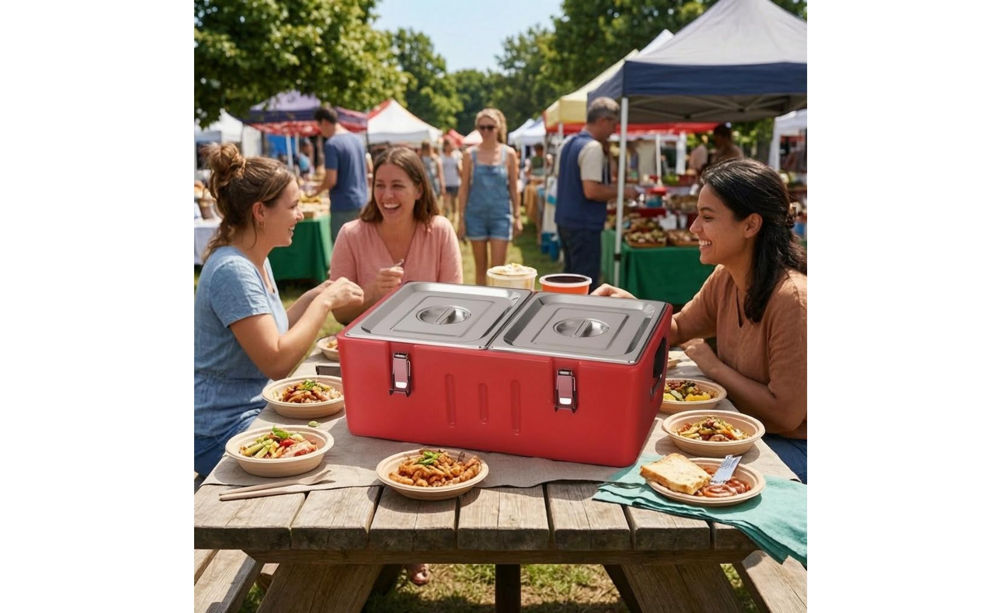 Insulated Food Pan Carrier Metal Food Warmer Box Stainless Steel
