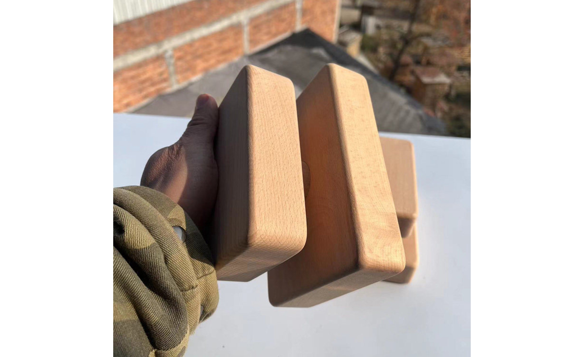 Beech Wood Exercise Blocks Sanded Finish Wooden Exercise Blocks Rounded Corners