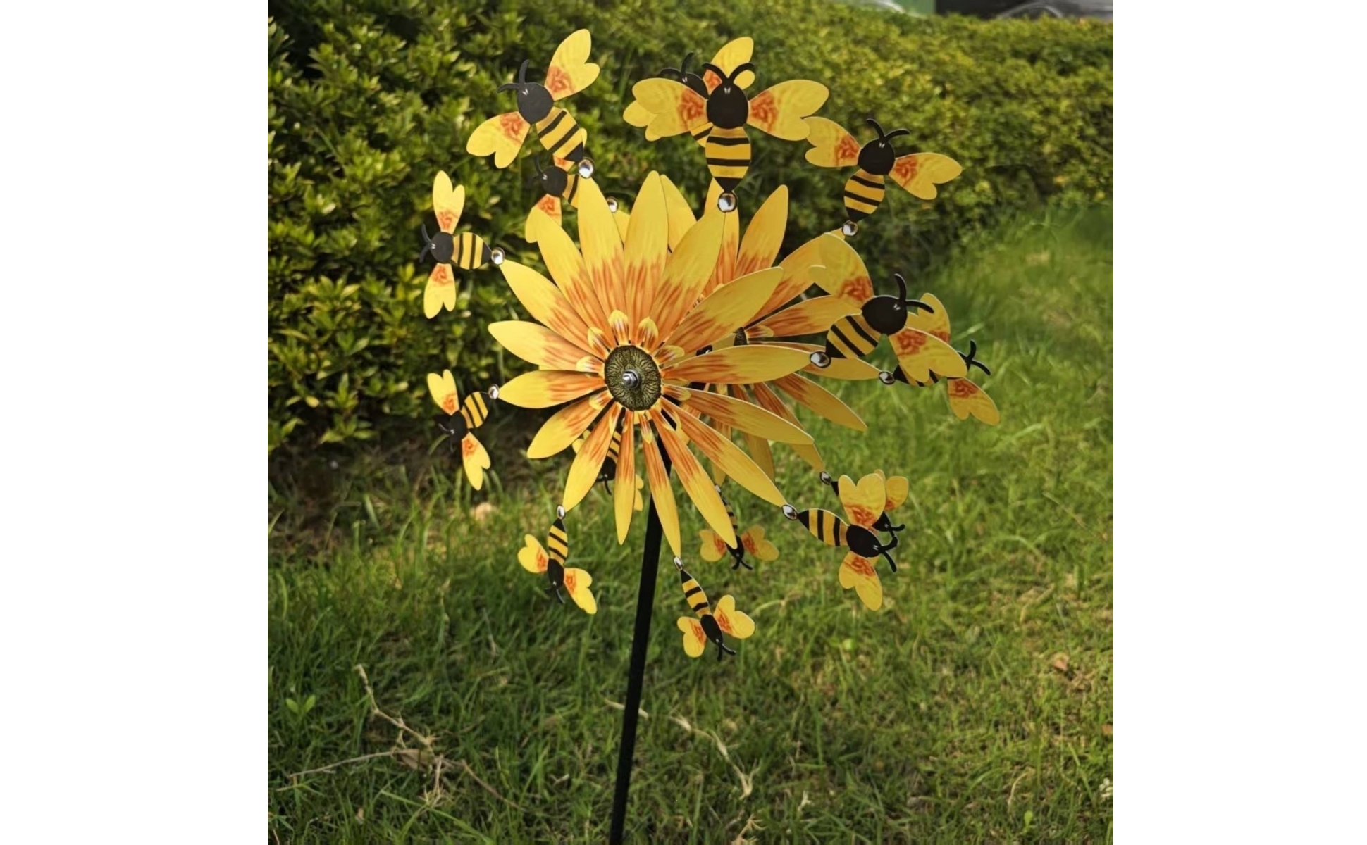 Floral Bee Wind Iron Floral Wind Ground Stake