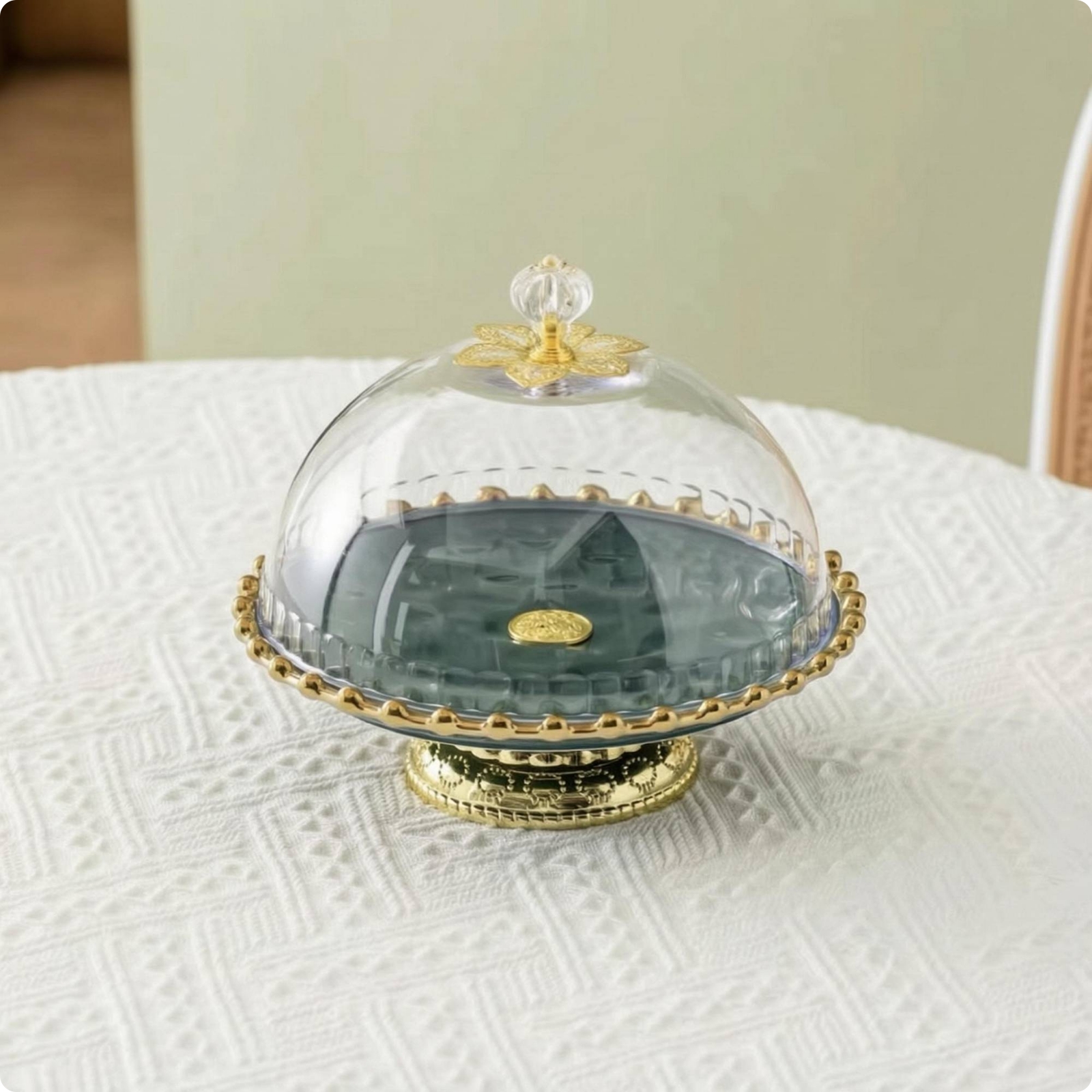Glass Do & I Cake Stand Round Covered Cake Stand High Clarity
