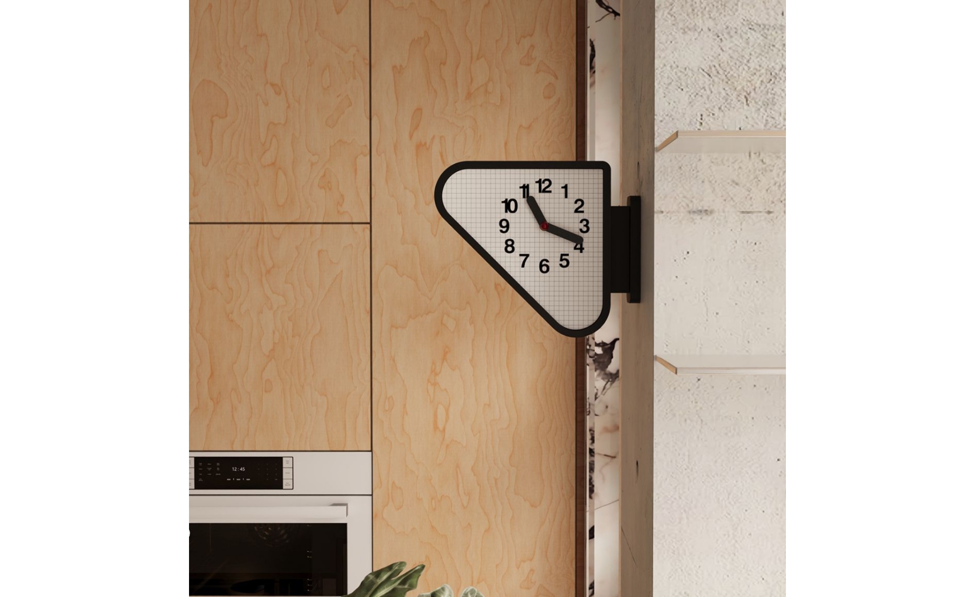 Corner Wall Clock Large Numerals Triangular Wall Clock AA Battery Powered