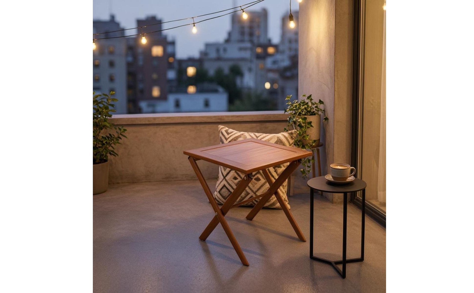 Table de Jardin Pliante Pieds Croisés Table Pliante Carrée Compacte