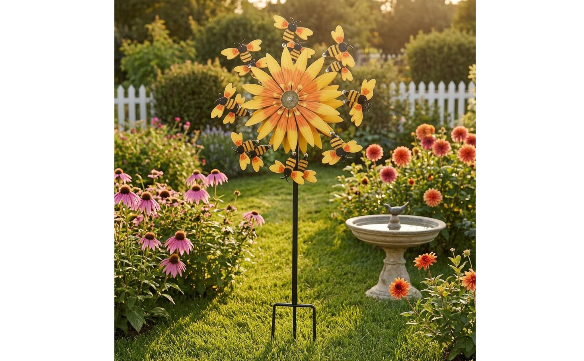 Floral Bee Wind Iron Floral Wind Ground Stake