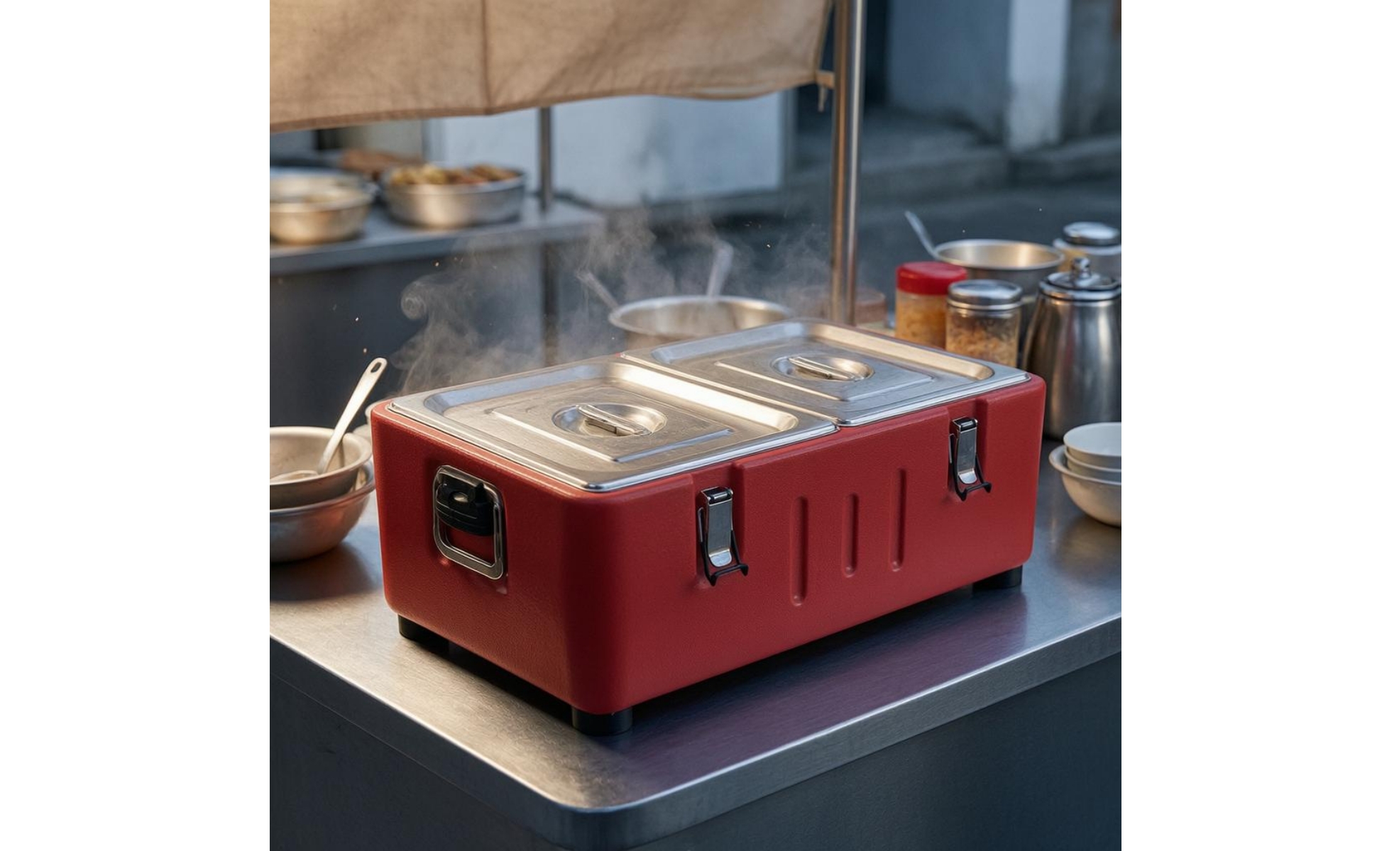 Insulated Food Pan Carrier Metal Food Warmer Box Stainless Steel