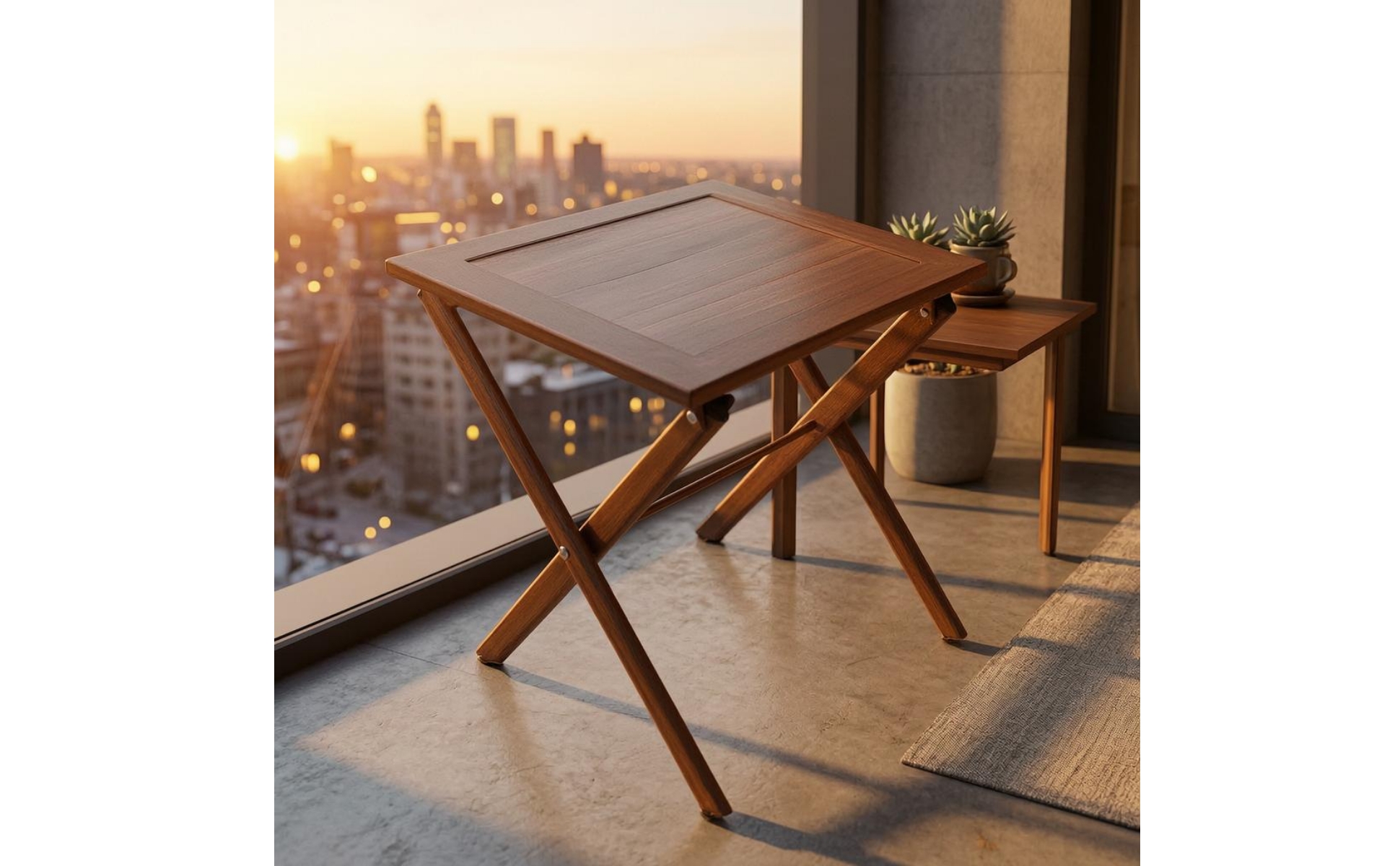 Table de Jardin Pliante Pieds Croisés Table Pliante Carrée Compacte