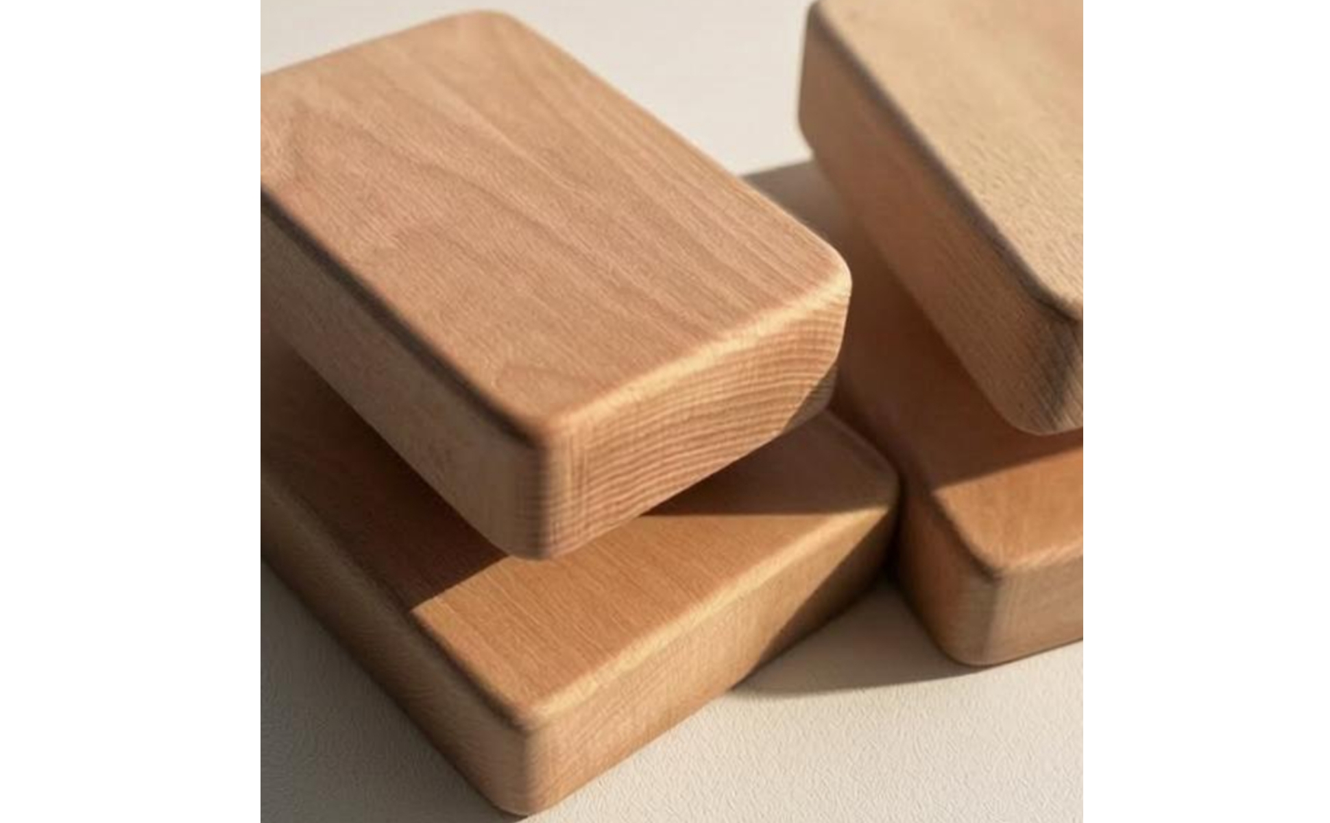Beech Wood Exercise Blocks Sanded Finish Wooden Exercise Blocks Rounded Corners