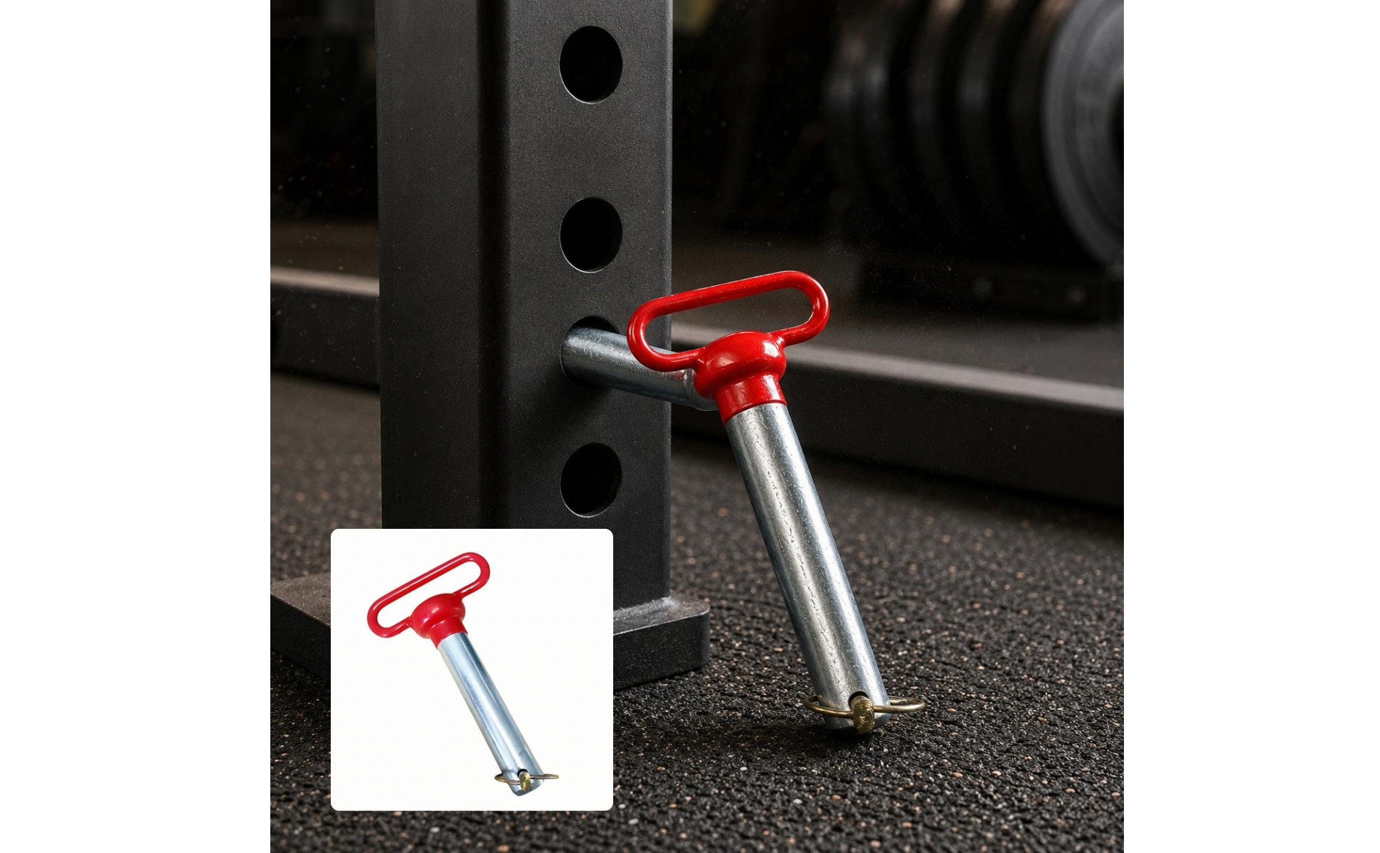 Fitness Rack Insert Peg T-Handle Gym Locking Peg Red Coated