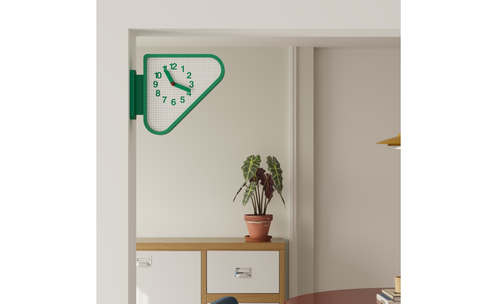 Corner Wall Clock Large Numerals Triangular Wall Clock AA Battery Powered