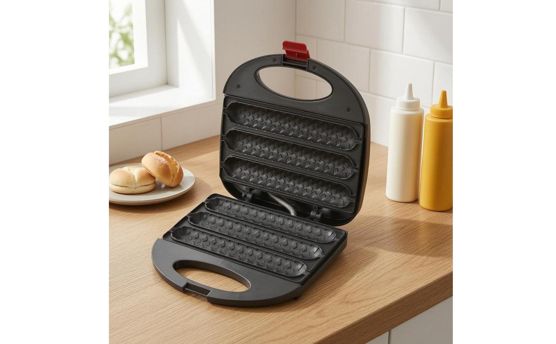 Klappbarer Hotdog-Grill klappbar elektrischer Würstchengrill kompakt