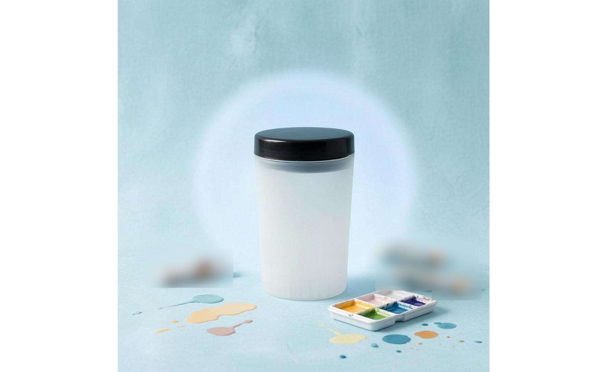 Brush Washing Cup Black Lid Paint Brush Washer Translucent
