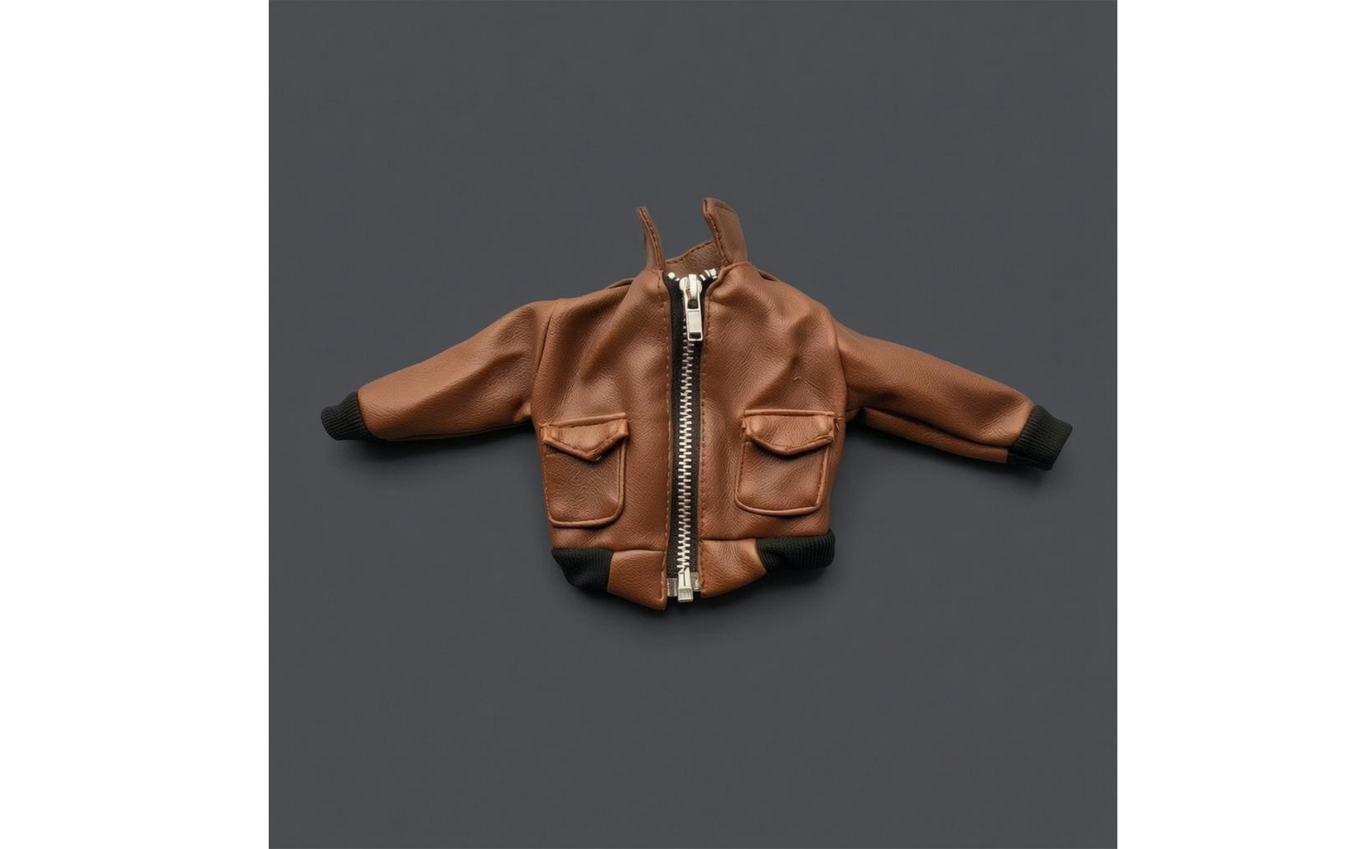 1/6 Scale Pilot Jacket Stand Collar 1/6 Scale Jacket Ribbed Cuffs