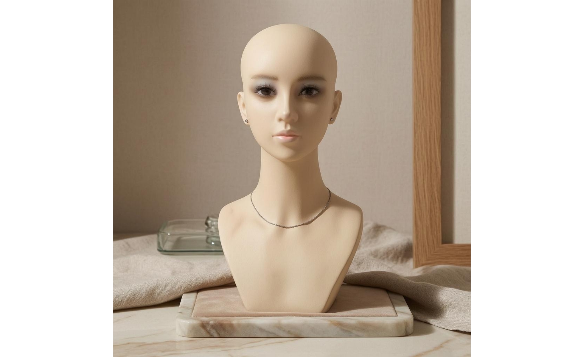 Female Mannequin Bust PVC Shell Hairpiece Display Head Foam Filled