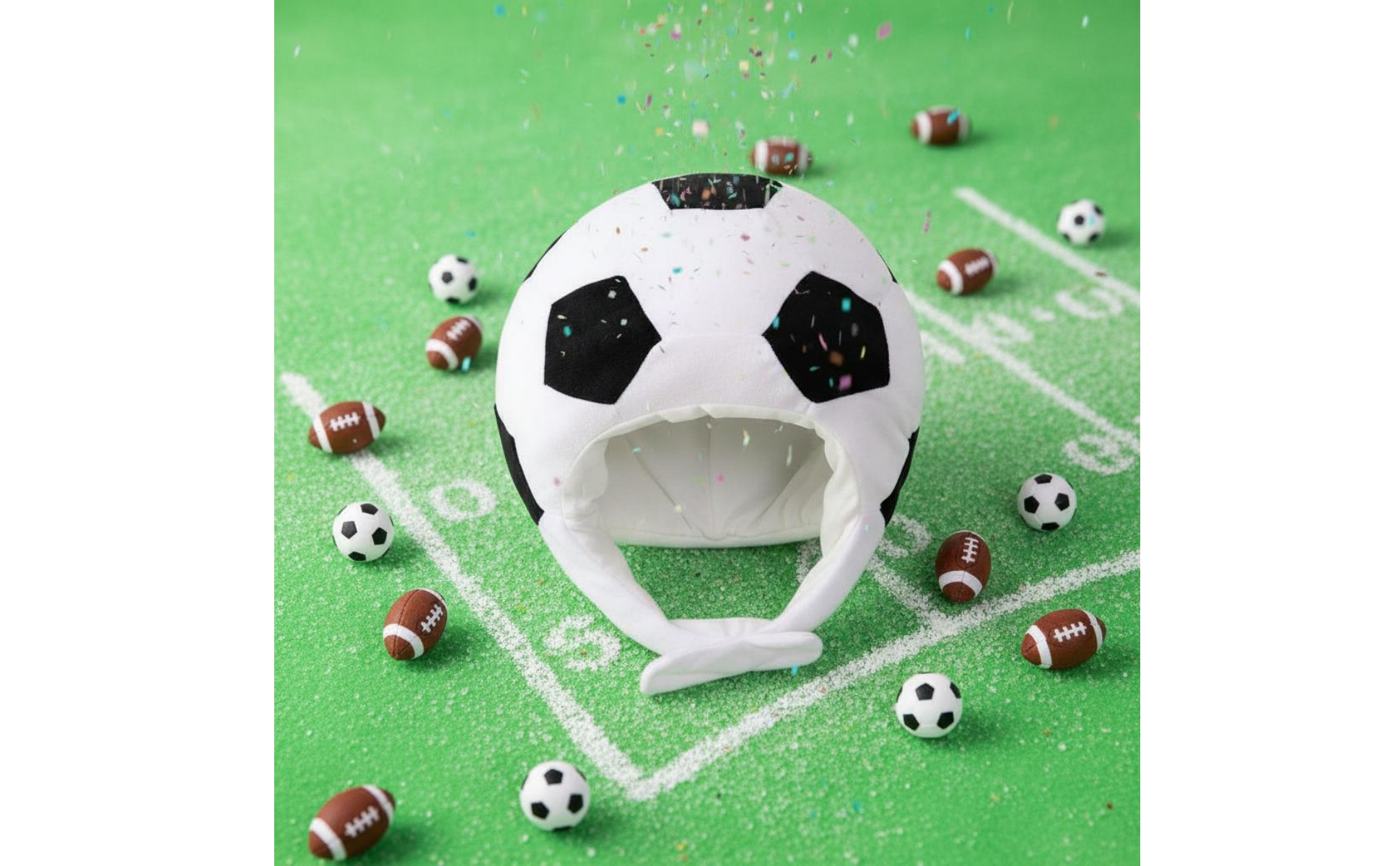 Fuzzy Fútbol Hat Cute Fútbol Head Hat Funny Shape for Photo, Sports Event