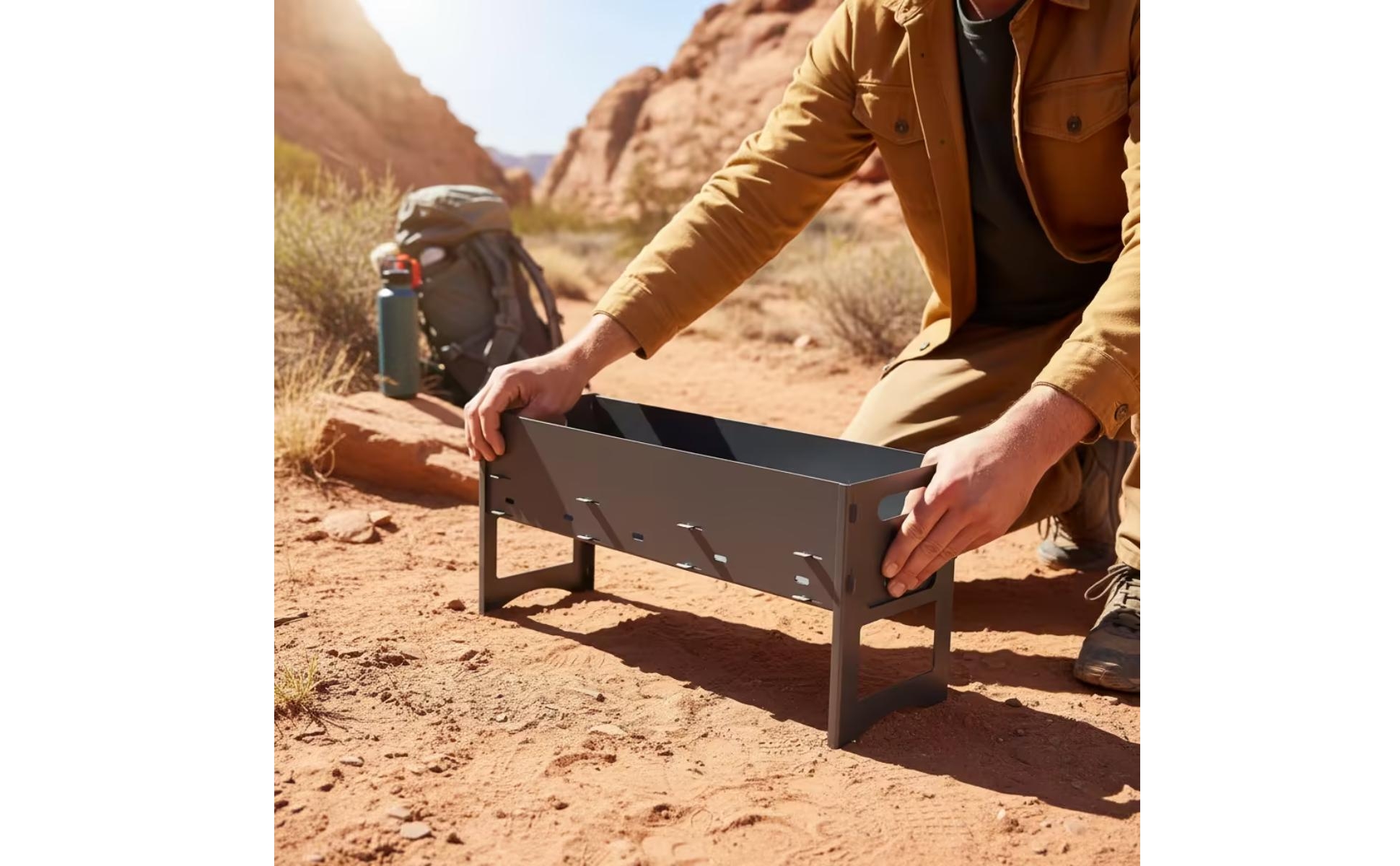 Portable Briquette Cooker Folding Flat-Packed Cooker Easy Assembly