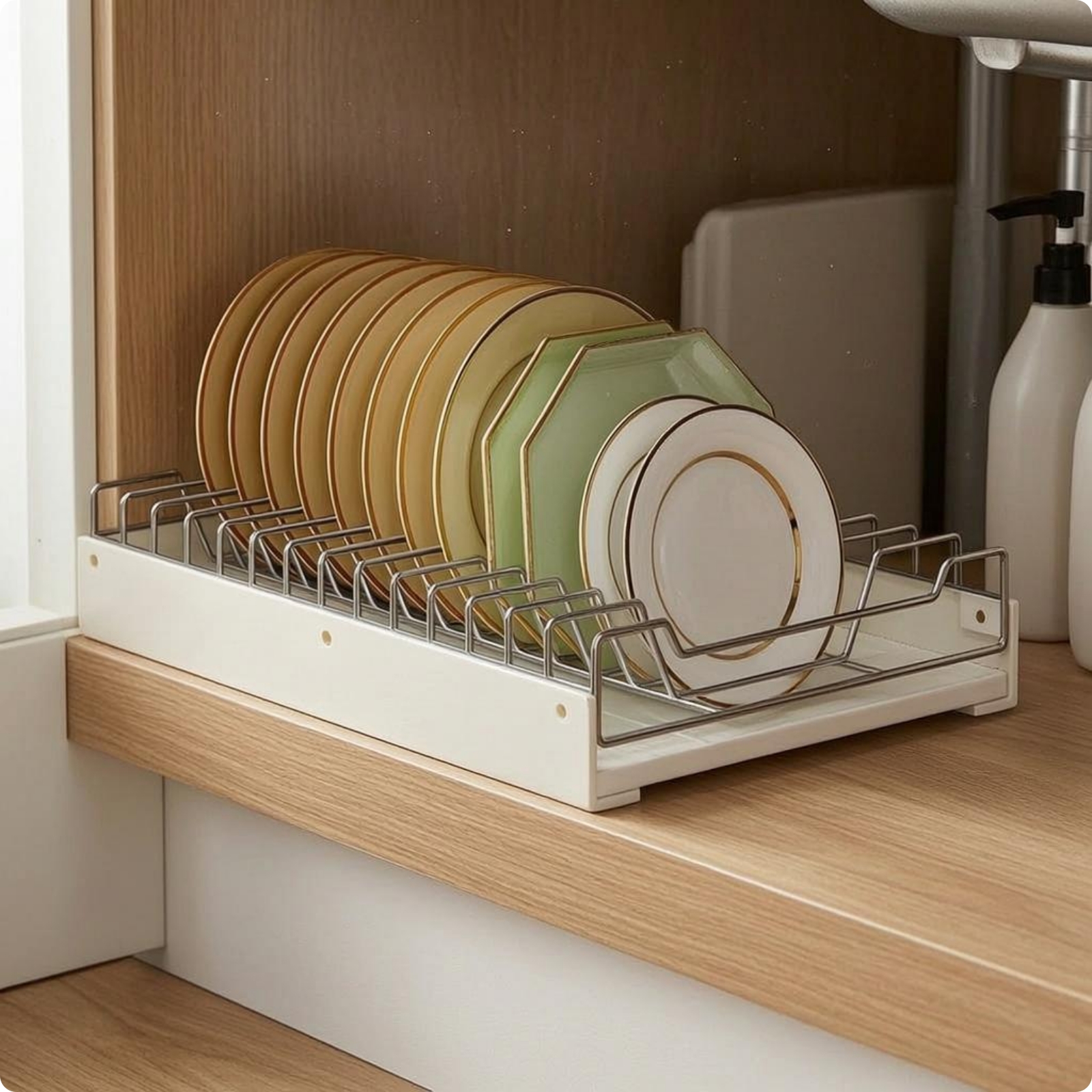 Pull-out Cabinet Rack Space-Saving Under Sink Organizer for Pantry