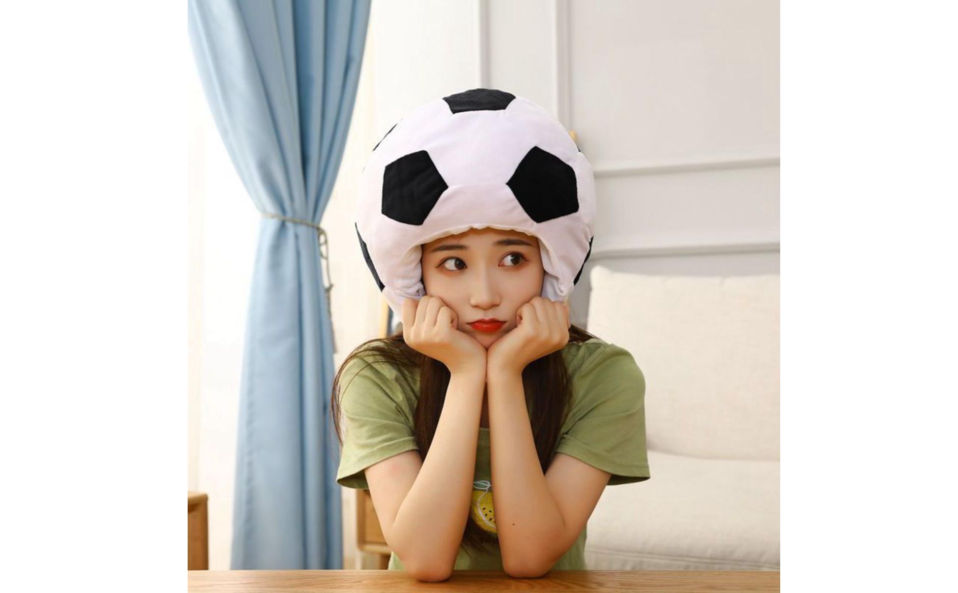 Fuzzy Fútbol Hat Cute Fútbol Head Hat Funny Shape for Photo, Sports Event