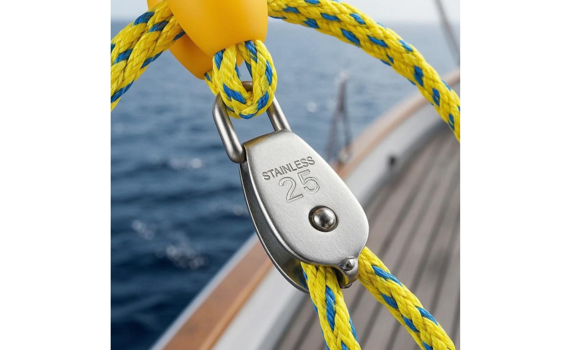 Double-Hook Tow Rope Braided PE Watercraft Tow Rope Stainless Steel Fittings