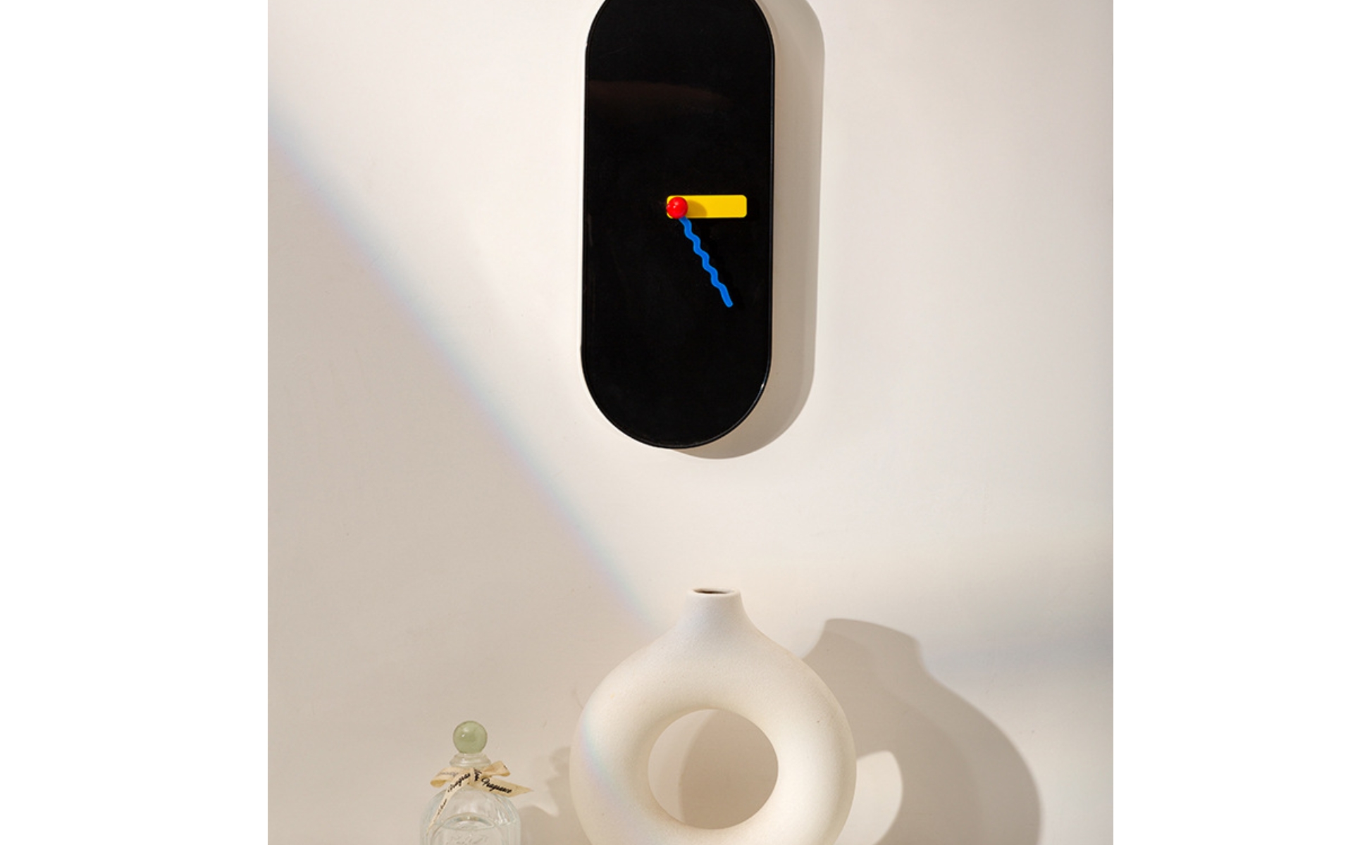 Minimalist Wall Colorful Hands Clock Colorful Hands Slim Wall Colorful Hands