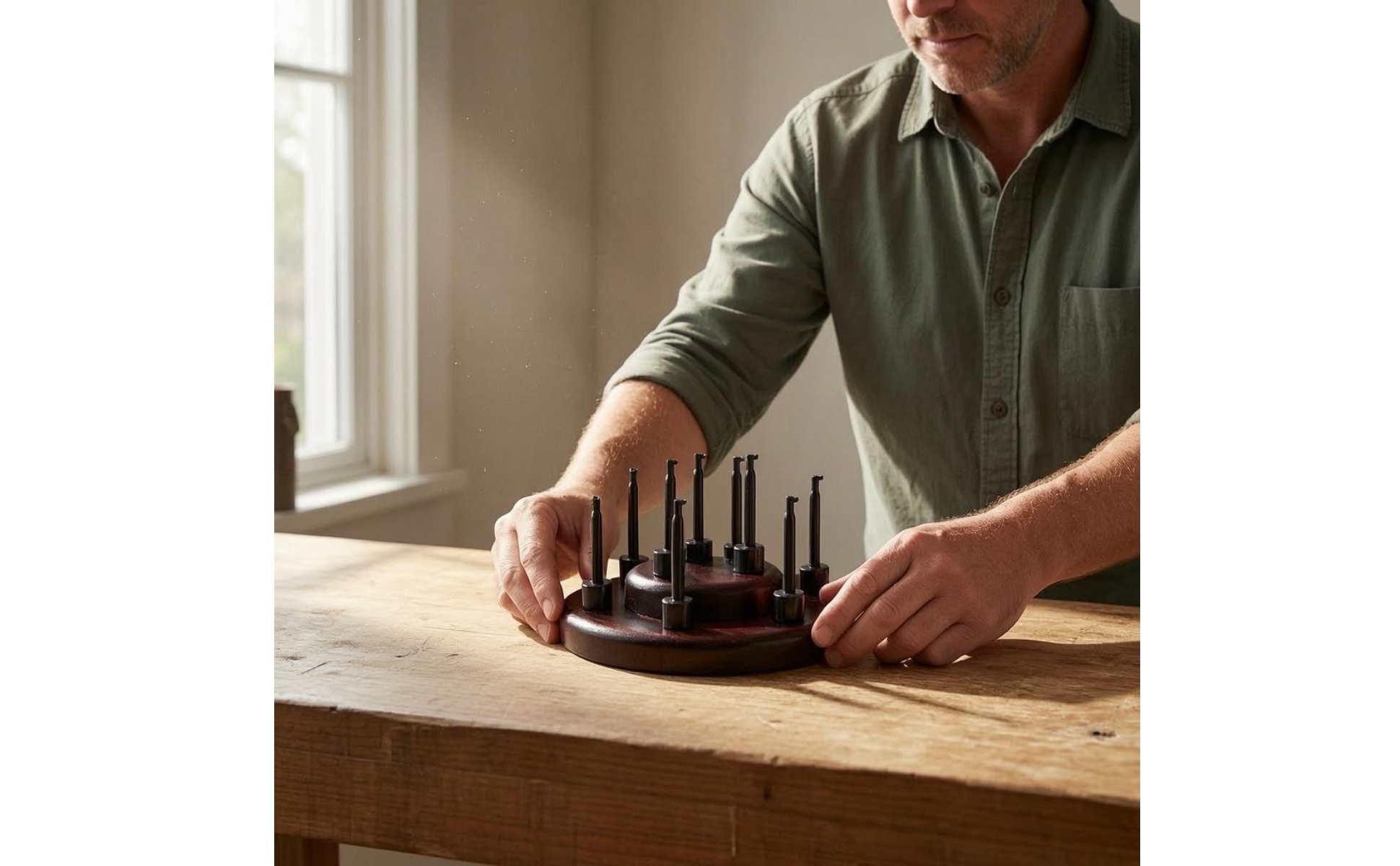 Fly Hook Rack 9-Hole Fly Hook Display Stand Round