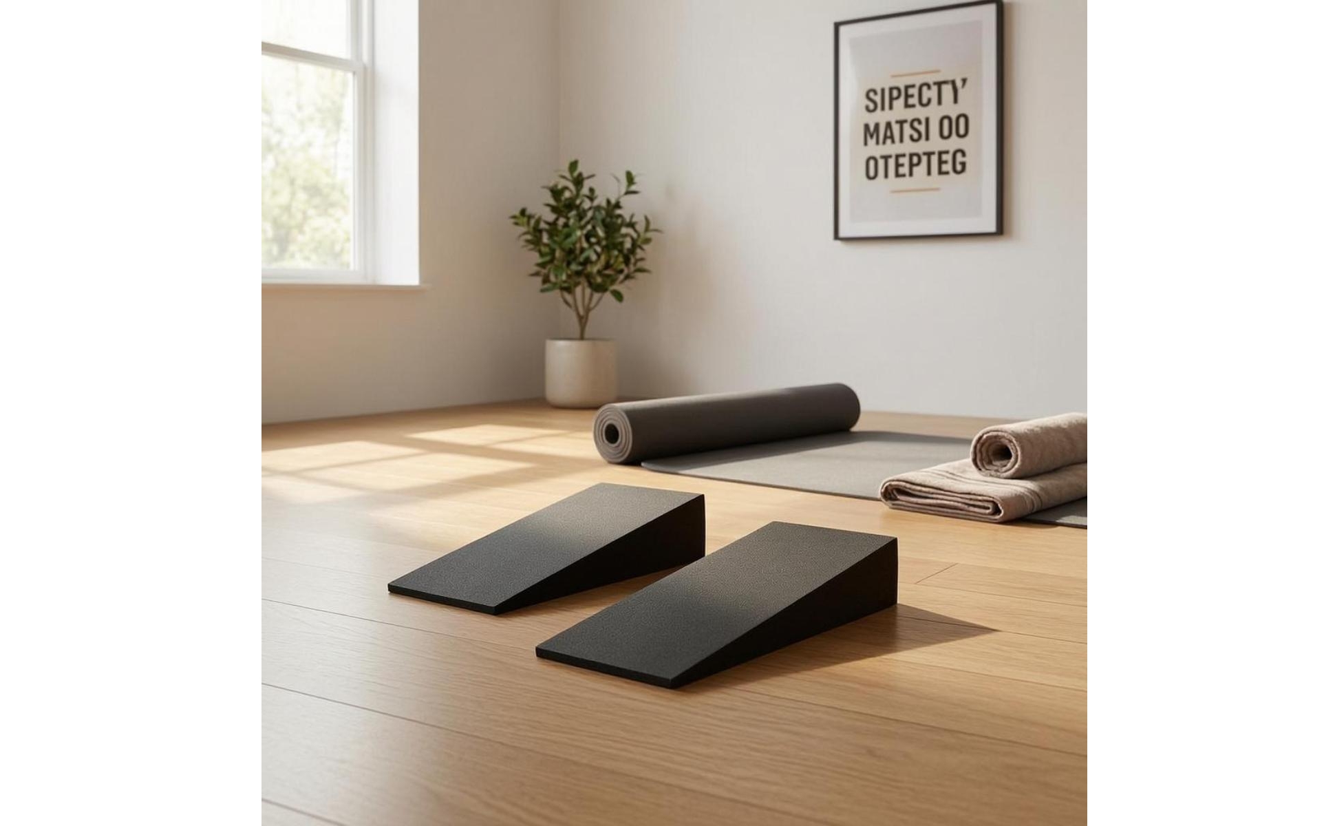 2 Pieces Calf Stretch Board EVA Fitness Wedge Board Sloped Design