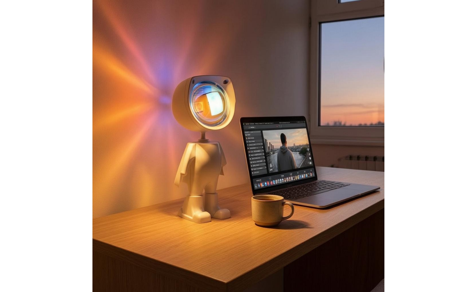 Astronauten-Projektionslampe steckbar Sonnenuntergangs-Projektor für Zimmer