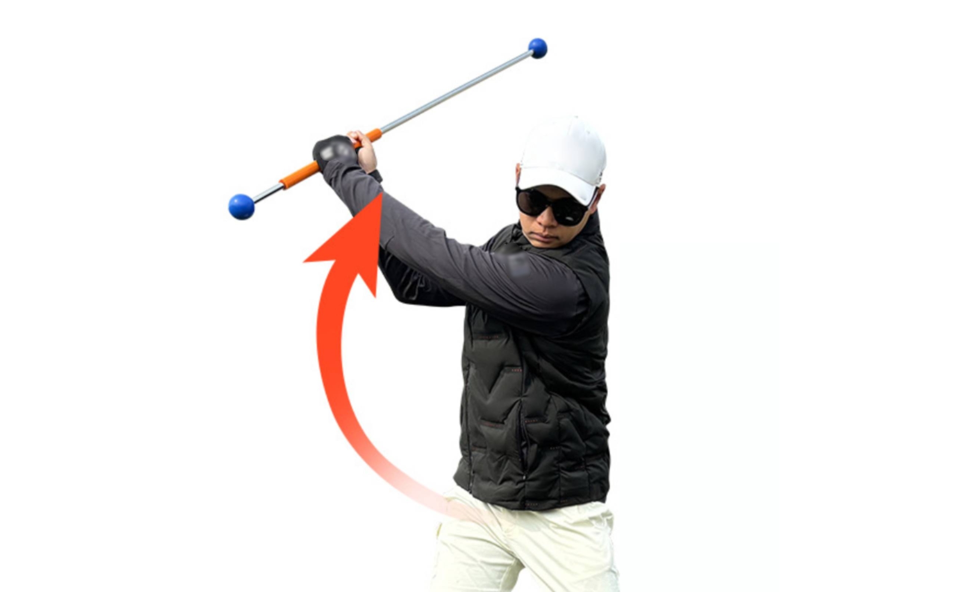 Golf Swing Training Stick Orange Grip Golf Practice Stick Club-Like