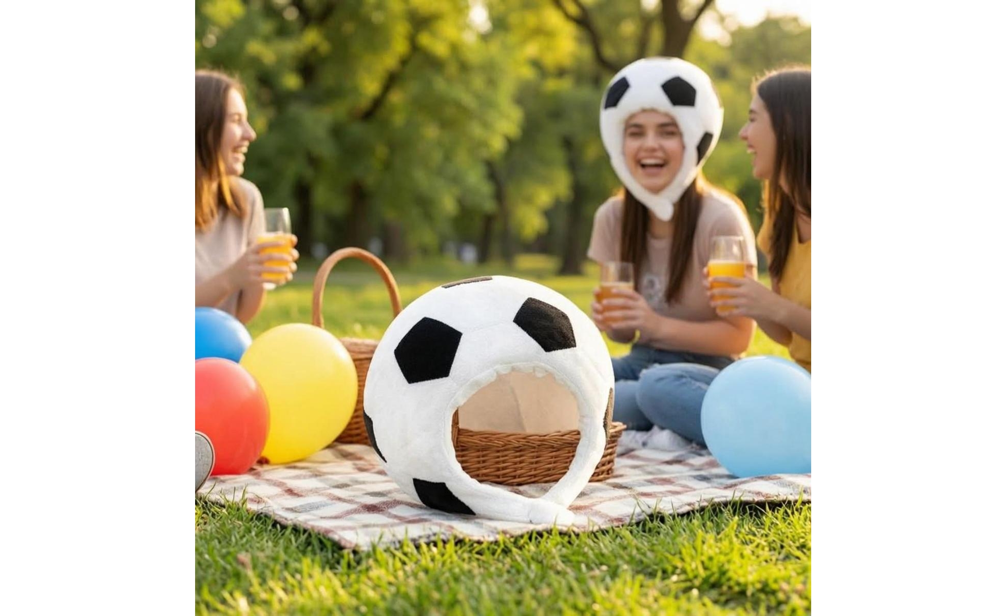 Fuzzy Fútbol Hat Cute Fútbol Head Hat Funny Shape for Photo, Sports Event