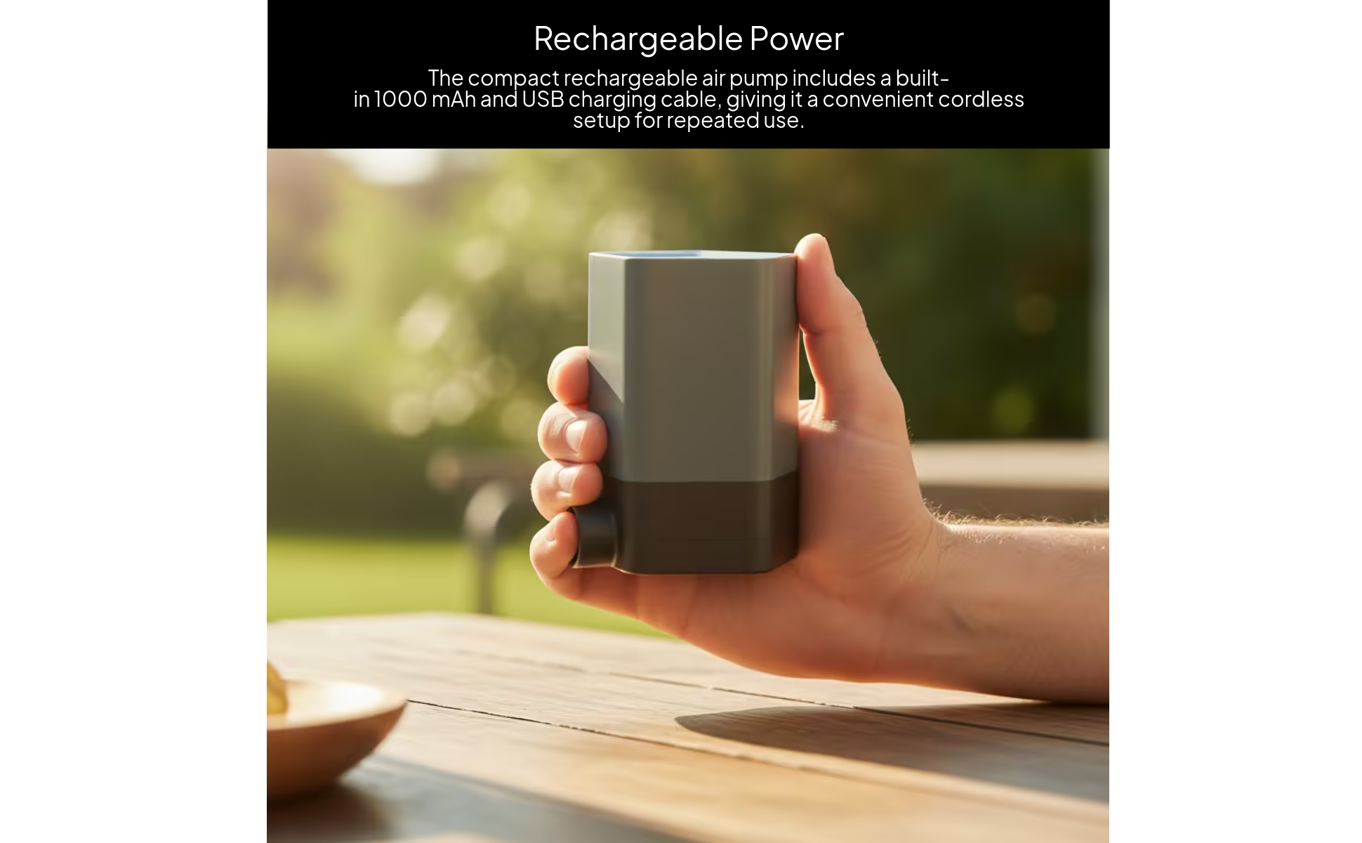 Portable Inflator 1000 mAh USB Rechargeable Electric Air Pump Lithium Battery