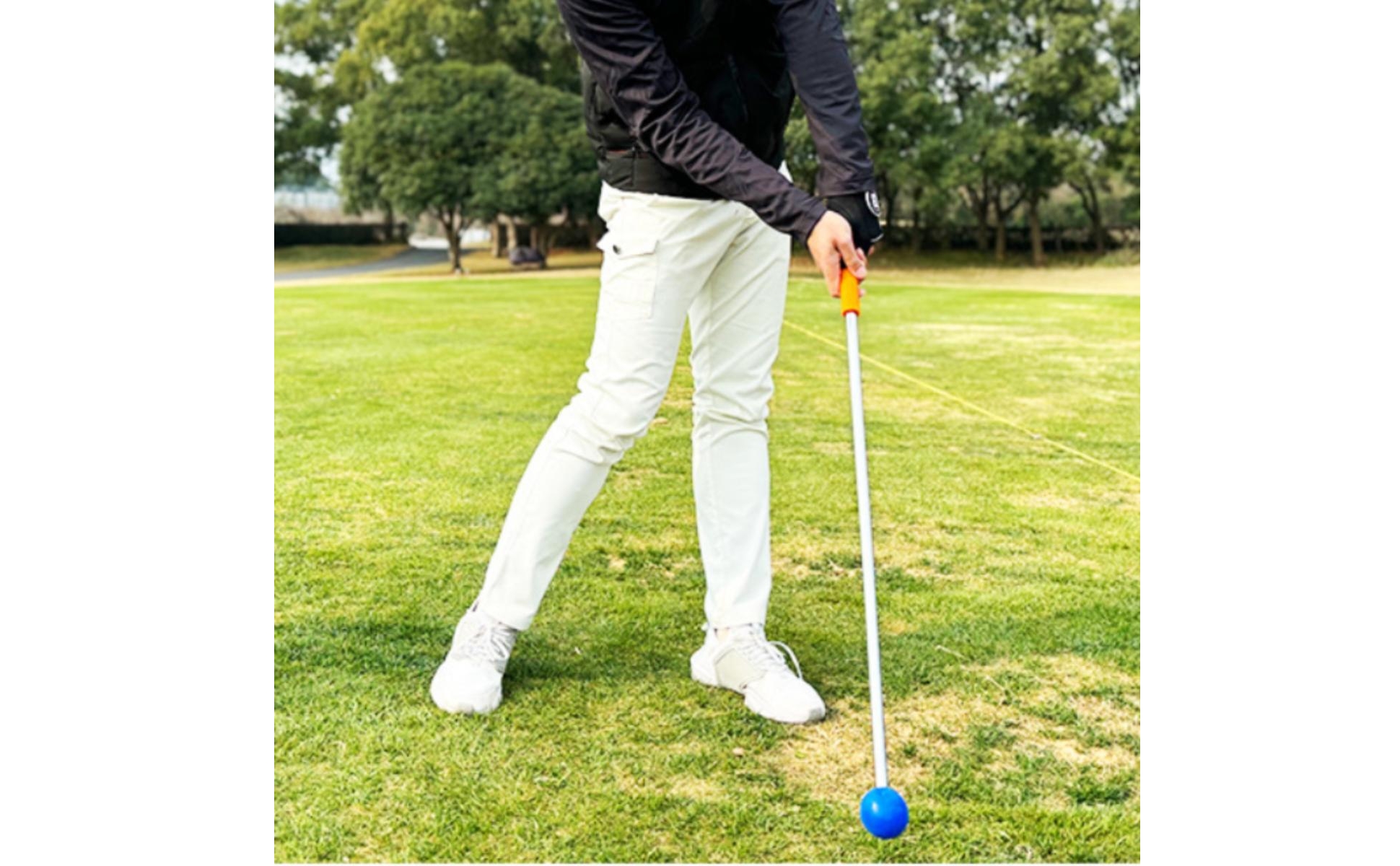 Golf Swing Training Stick Orange Grip Golf Practice Stick Club-Like
