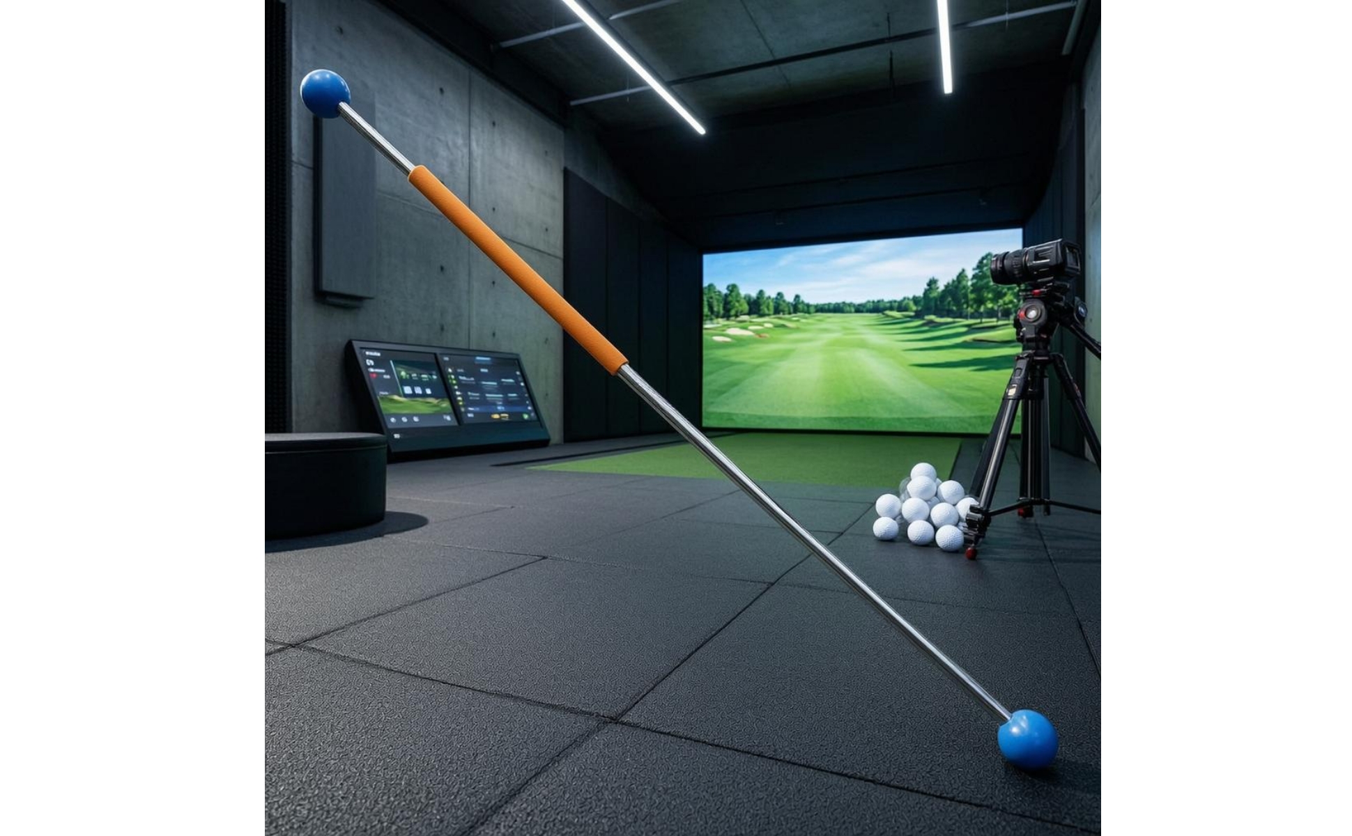 Golf Swing Training Stick Orange Grip Golf Practice Stick Club-Like