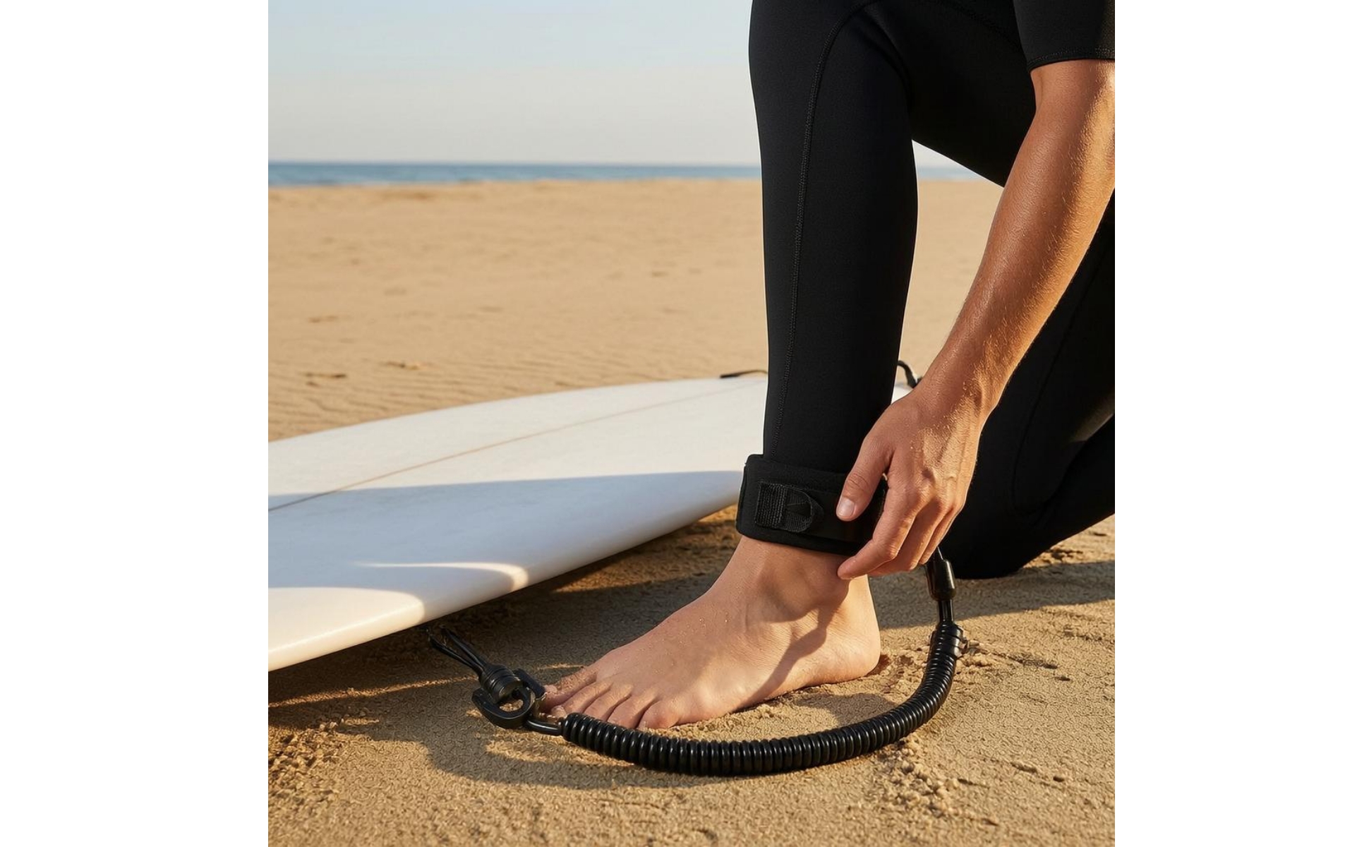Padded Cuff Leash Anti-Loss Coiled Leash for Diving, Surfing