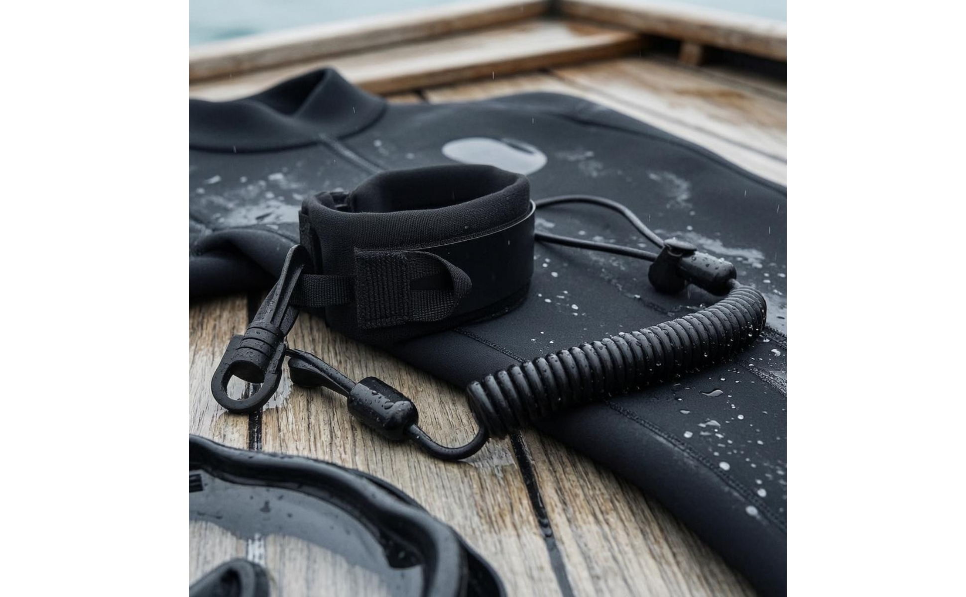 Padded Cuff Leash Anti-Loss Coiled Leash for Diving, Surfing