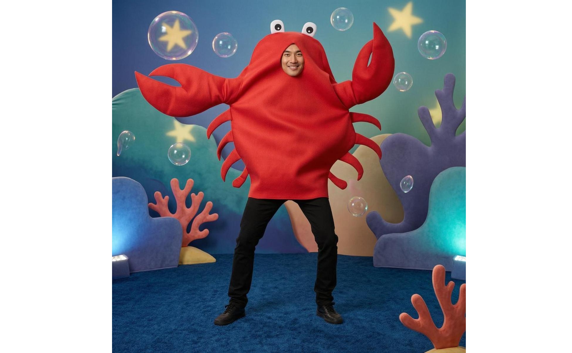Ganzkörper-Krabbenschale Schalenform Krabben-Cosplay-Kostüm Karminrot