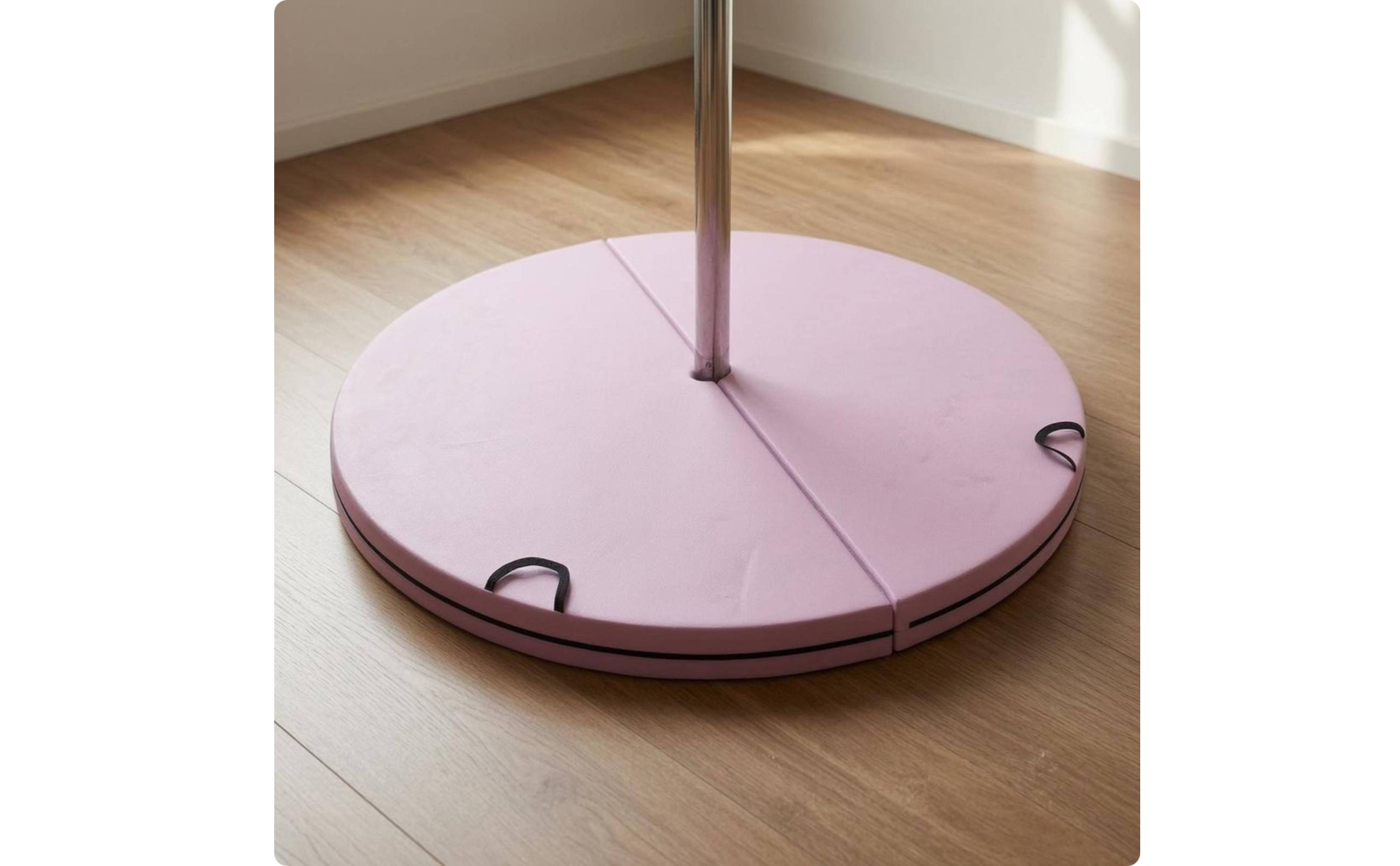 Round Pole Safety Mat Multi-Panel Foldable Pole Mat Central Opening