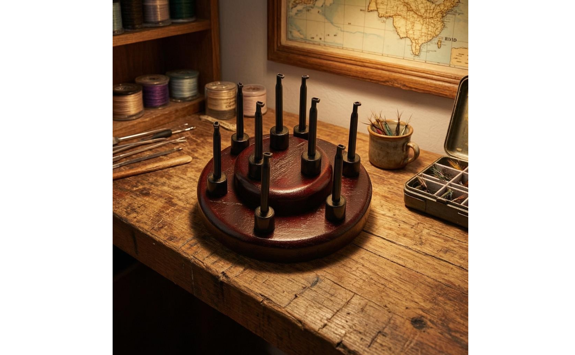Fly Hook Rack 9-Hole Fly Hook Display Stand Round
