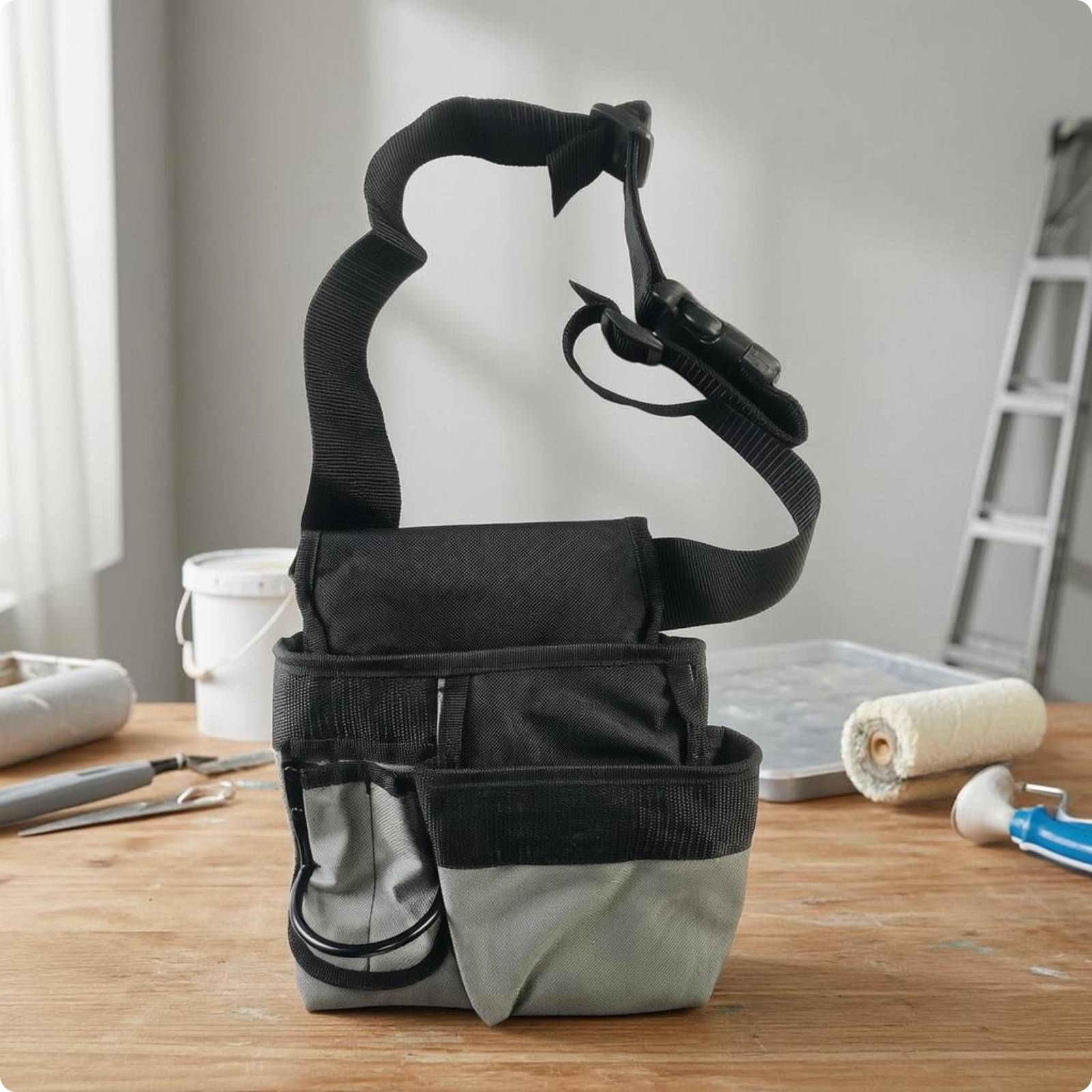 Canvas Tool Bag Multiple Pockets accessibleTop Tool Bag Hanging Loop