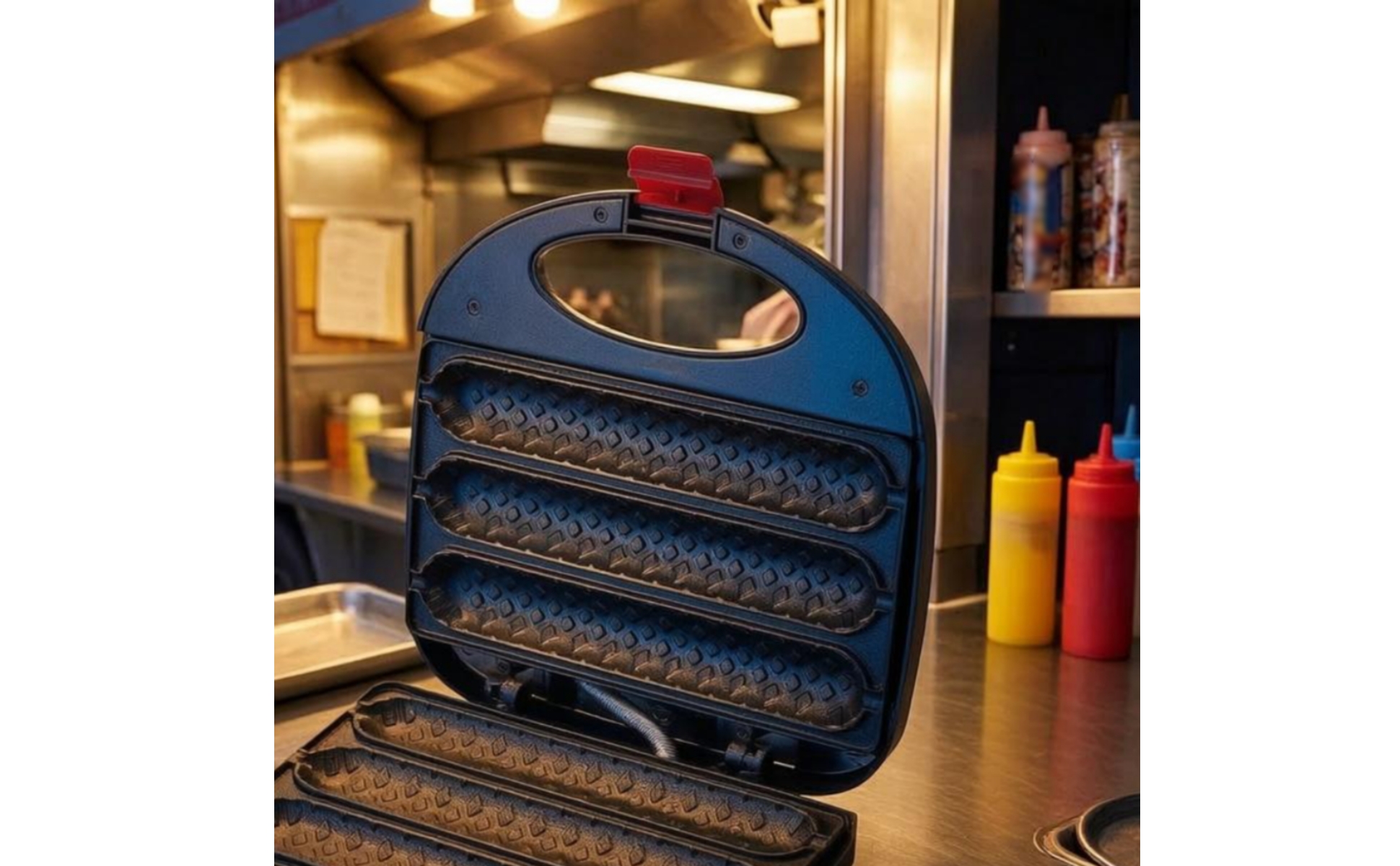 Klappbarer Hotdog-Grill klappbar elektrischer Würstchengrill kompakt
