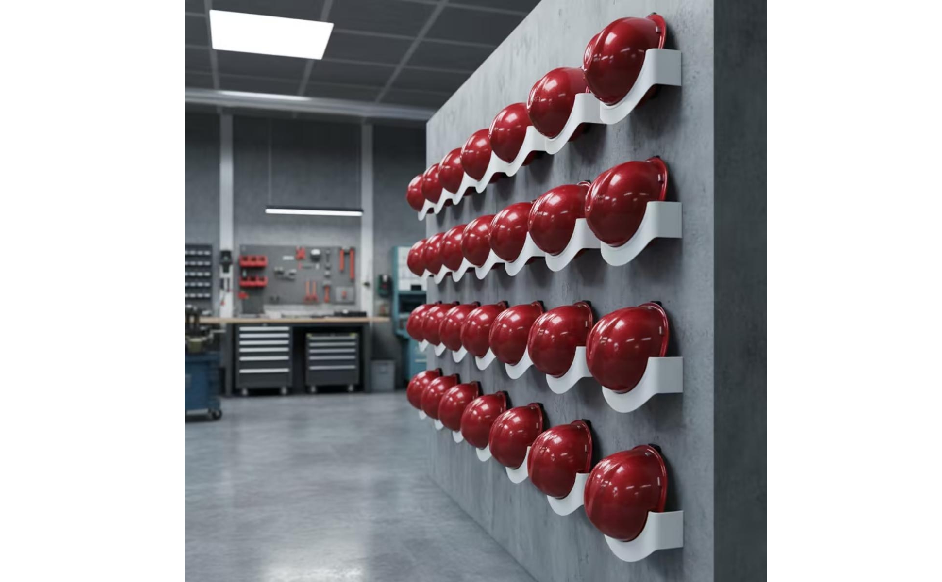 Wall-Mounted Helmet Rack Space-Saving Wall Helmet Storage Rack Smooth Finish