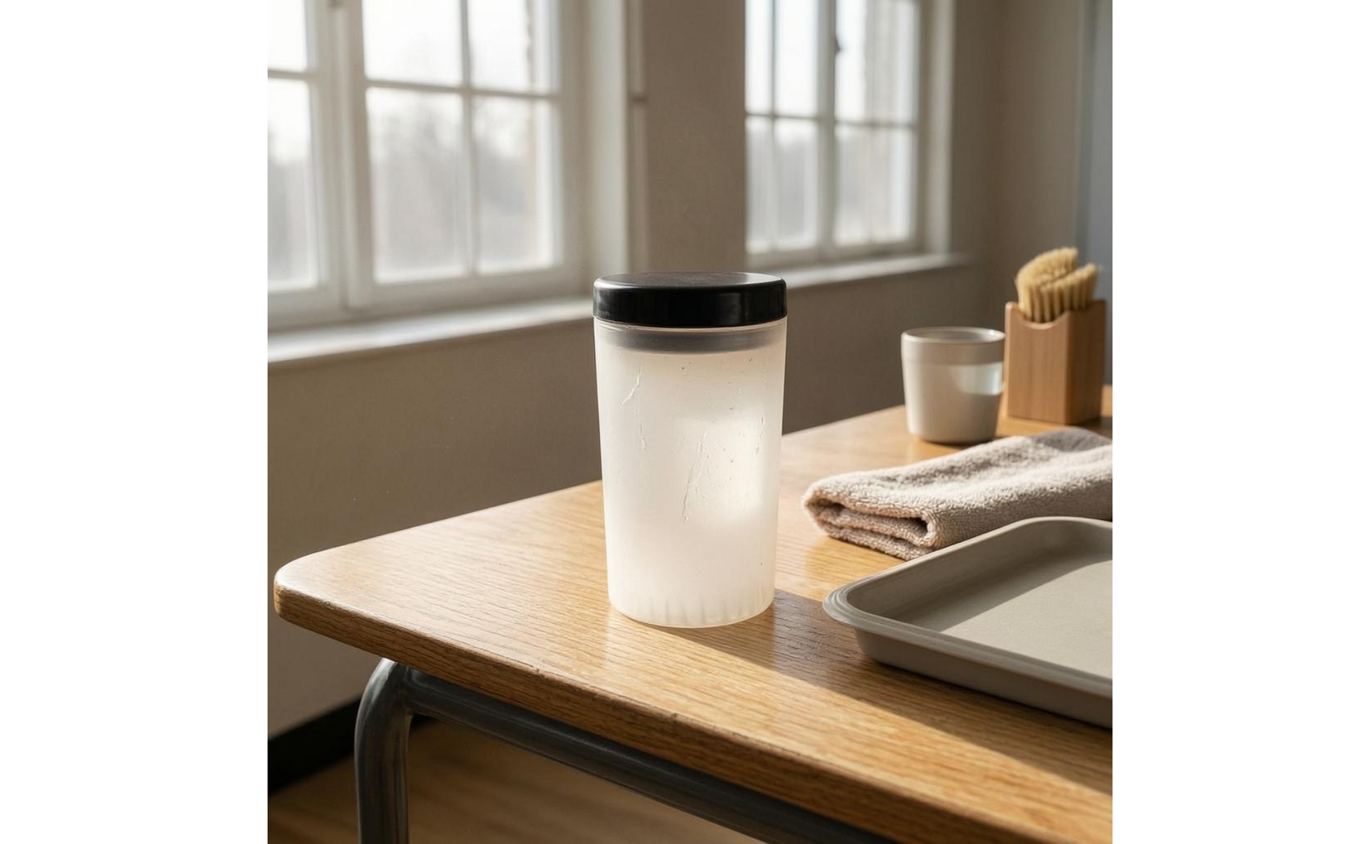 Brush Washing Cup Black Lid Paint Brush Washer Translucent