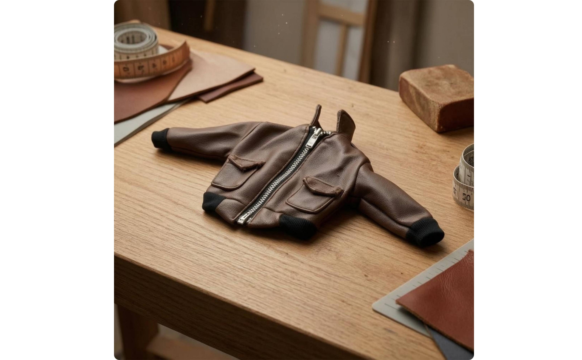 1/6 Scale Pilot Jacket Stand Collar 1/6 Scale Jacket Ribbed Cuffs