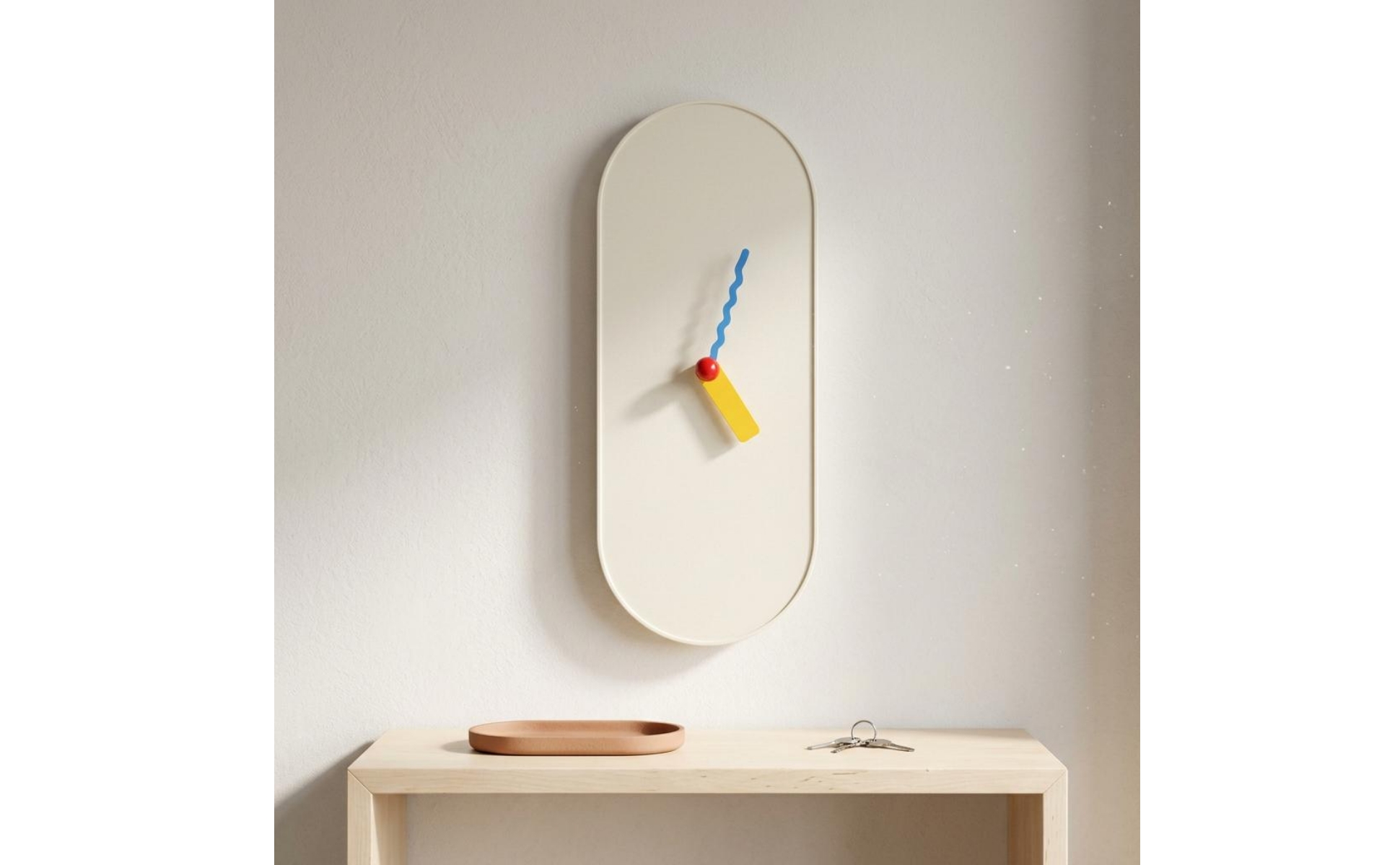 Minimalist Wall Colorful Hands Clock Colorful Hands Slim Wall Colorful Hands
