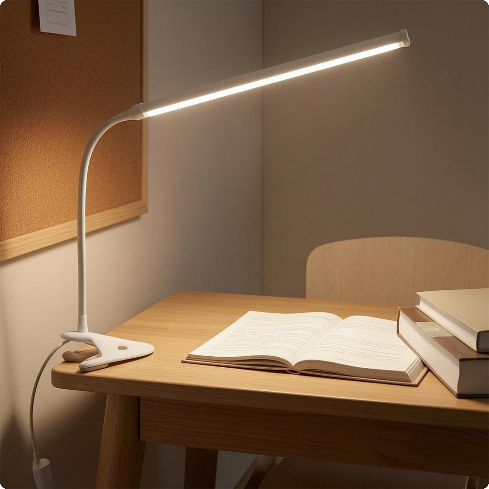 USB Clamp-on Desk Lamp 3 Color Modes Clamp Reading Light Dimmable