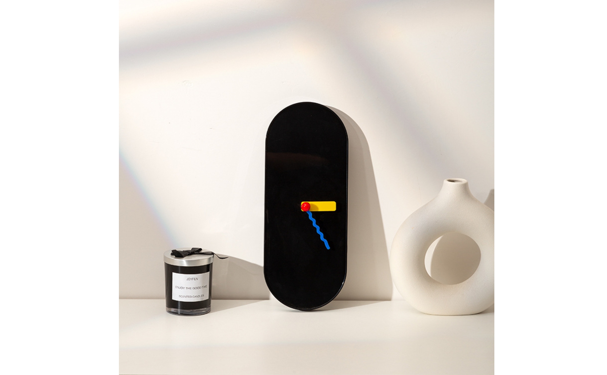 Minimalist Wall Colorful Hands Clock Colorful Hands Slim Wall Colorful Hands