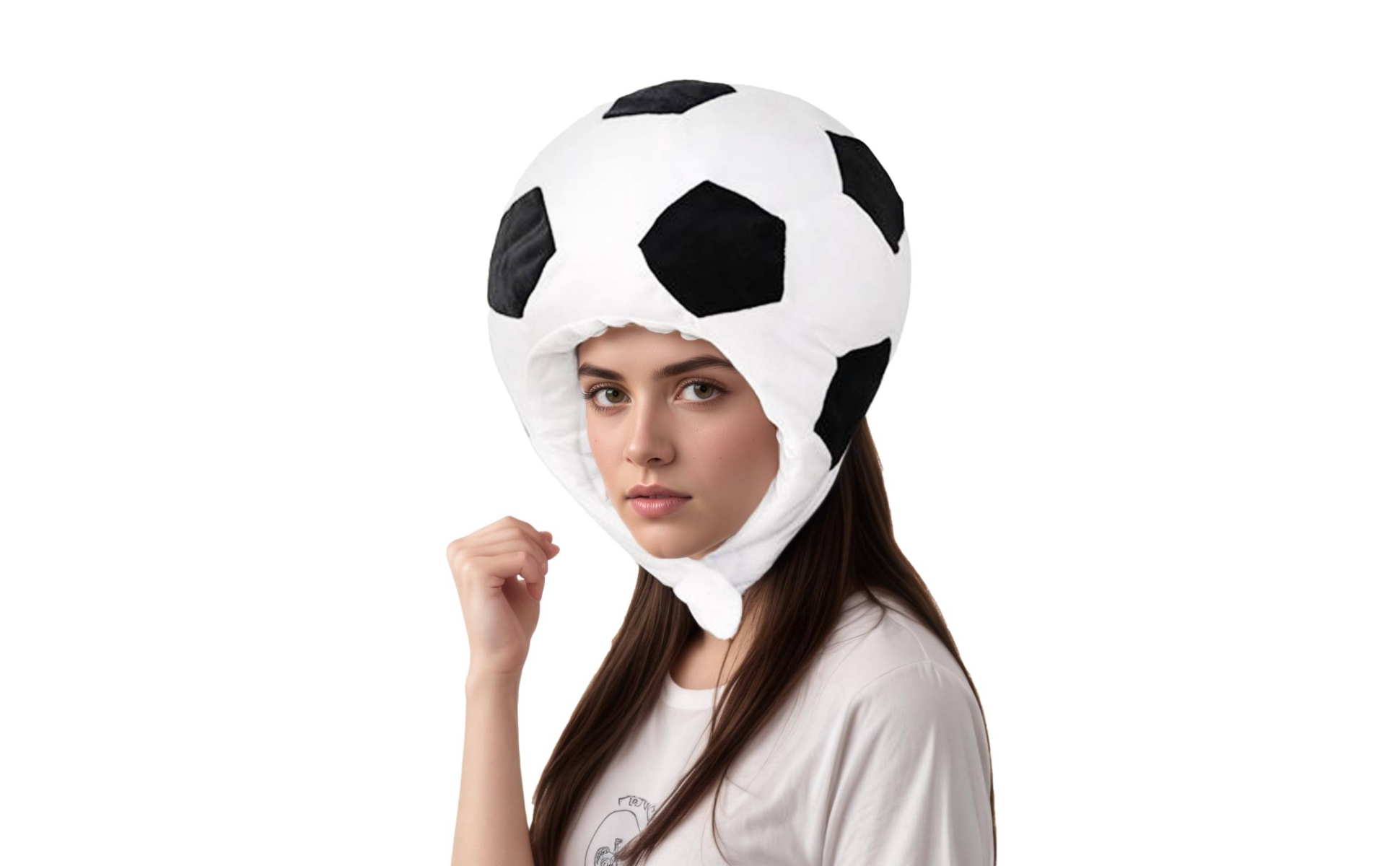 Fuzzy Fútbol Hat Cute Fútbol Head Hat Funny Shape for Photo, Sports Event