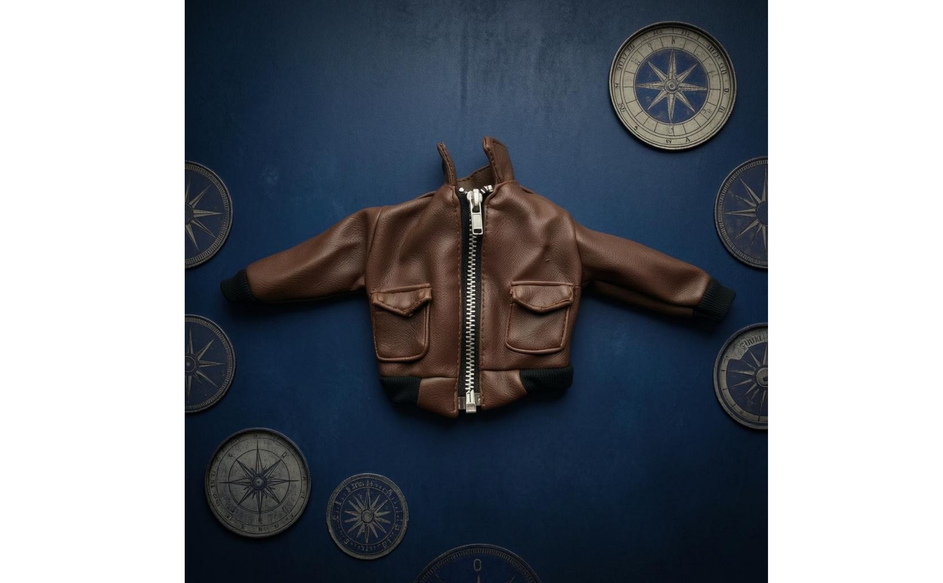 1/6 Scale Pilot Jacket Stand Collar 1/6 Scale Jacket Ribbed Cuffs